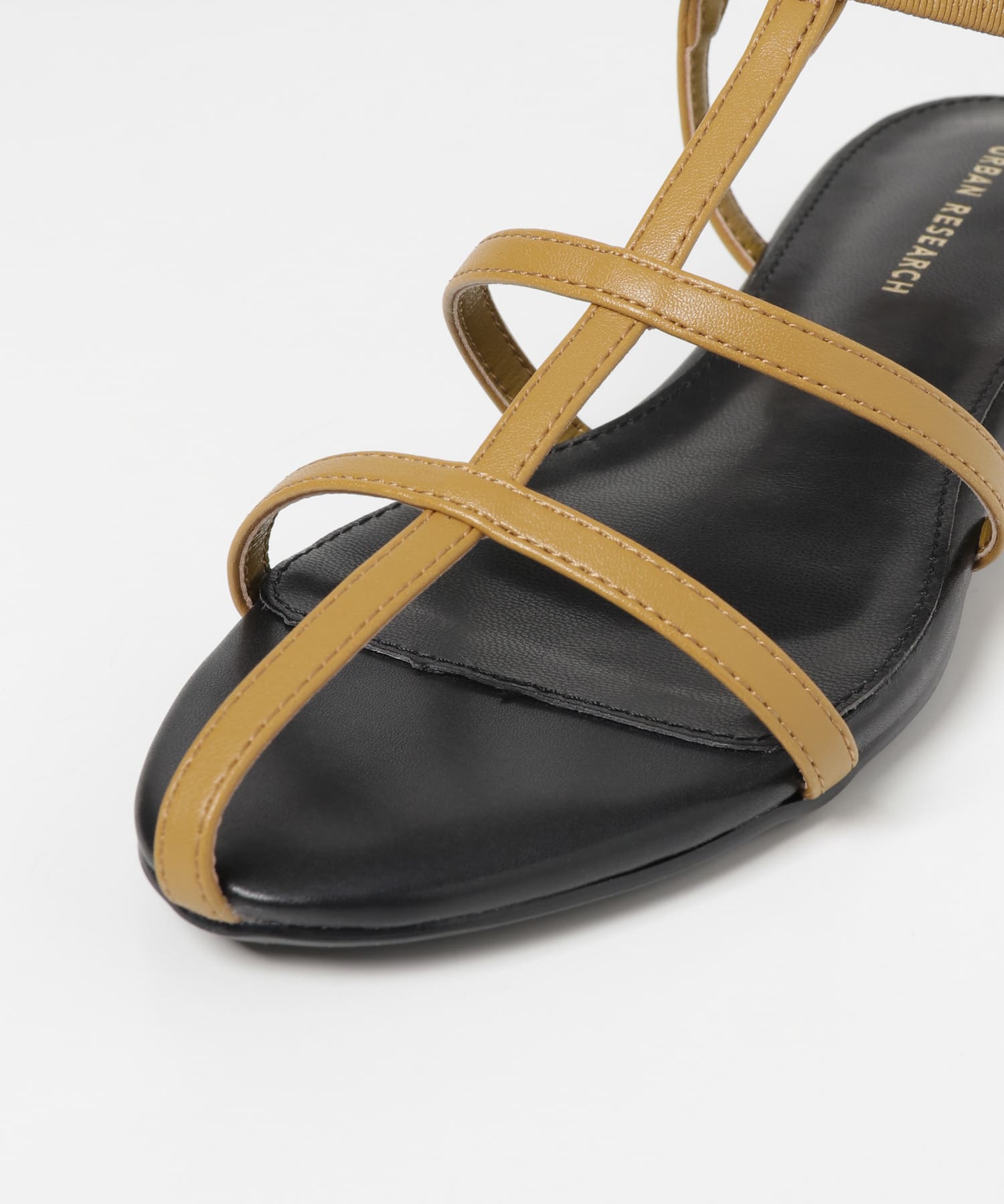 アンクルゴムナローストラップサンダル BROWN 36