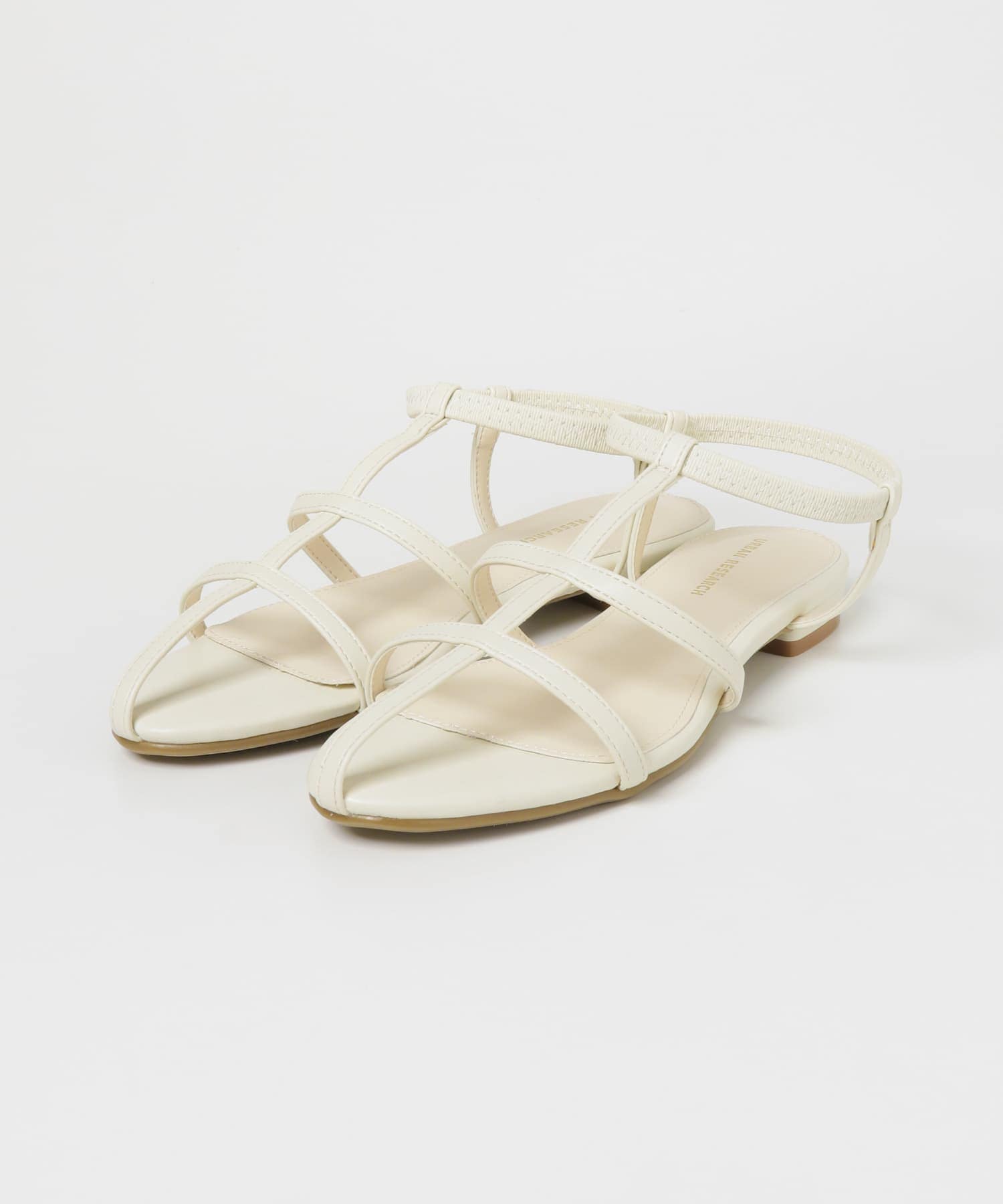 アンクルゴムナローストラップサンダル WHITE 36