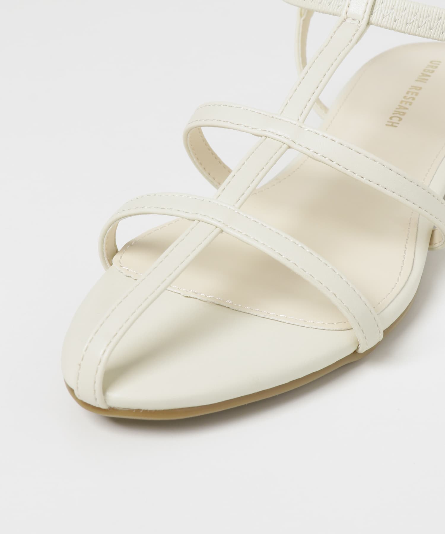 アンクルゴムナローストラップサンダル WHITE 36