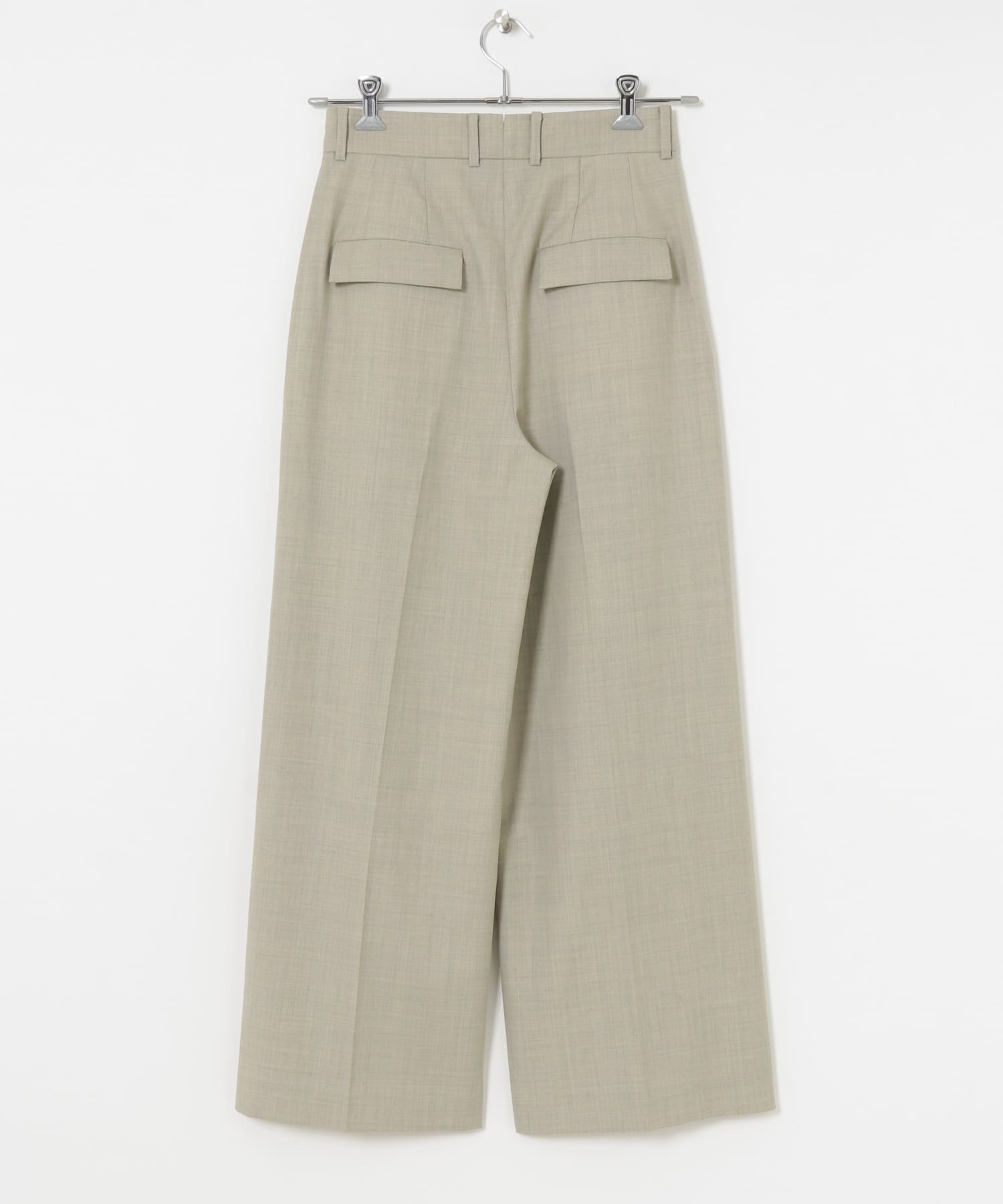 杢ウールアシメタックワイドパンツ L.GRAY 36