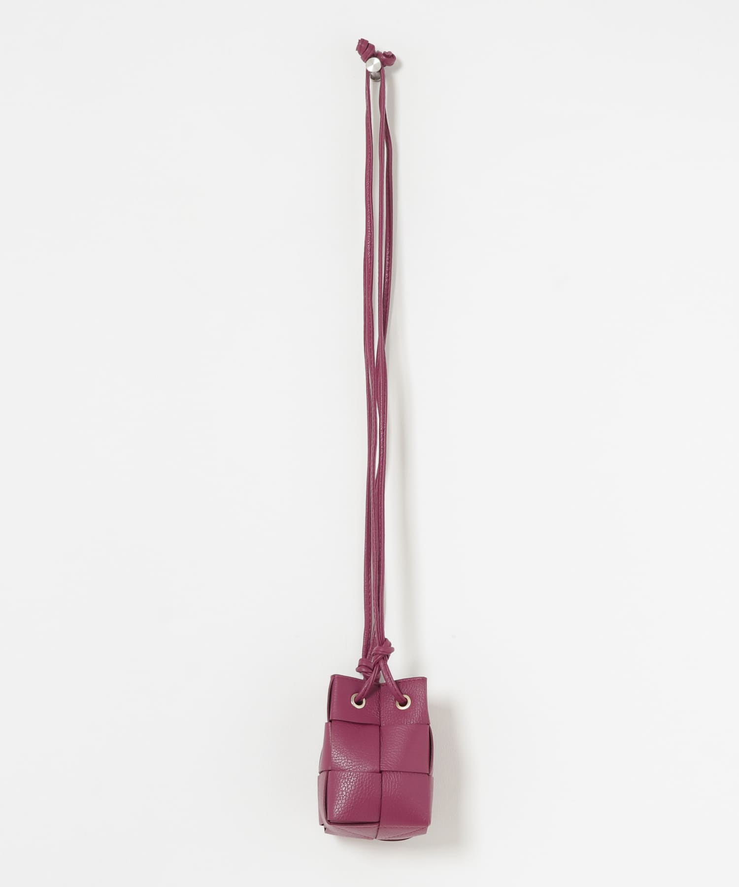 メッシュ巾着レザーバッグ BORDEAUX -