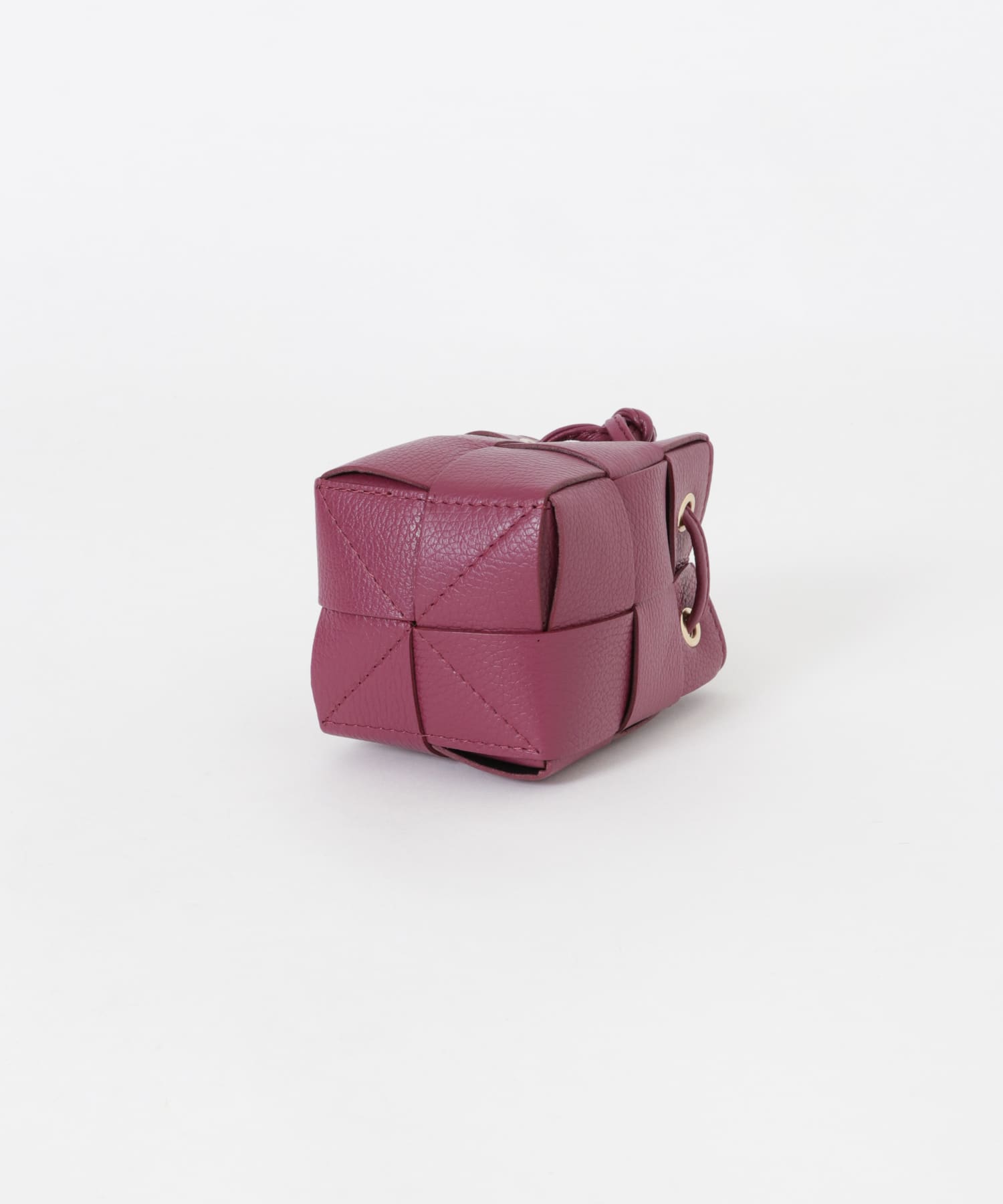 メッシュ巾着レザーバッグ BORDEAUX -