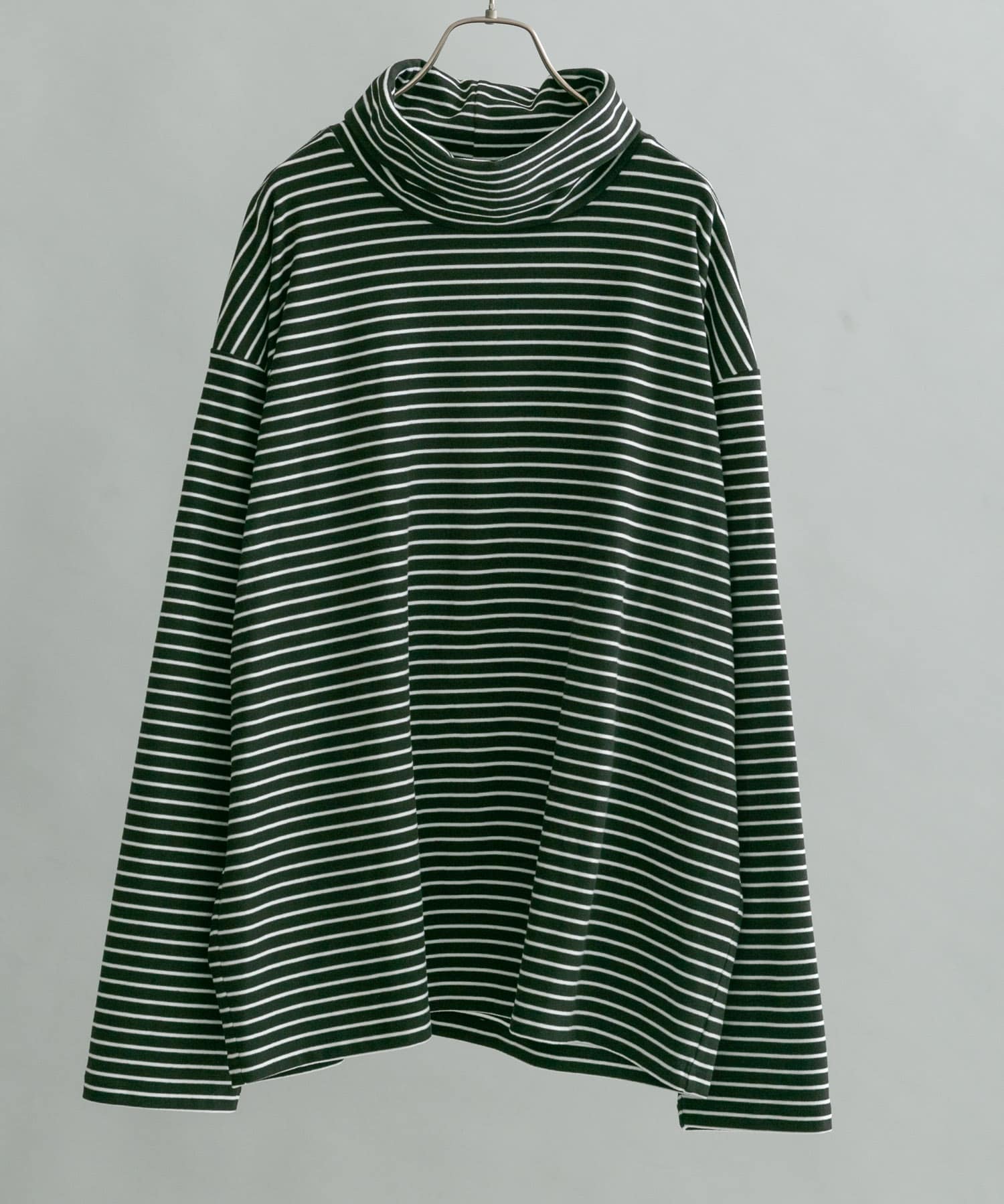 起毛ボーダールーズタートルTシャツ BLACK L