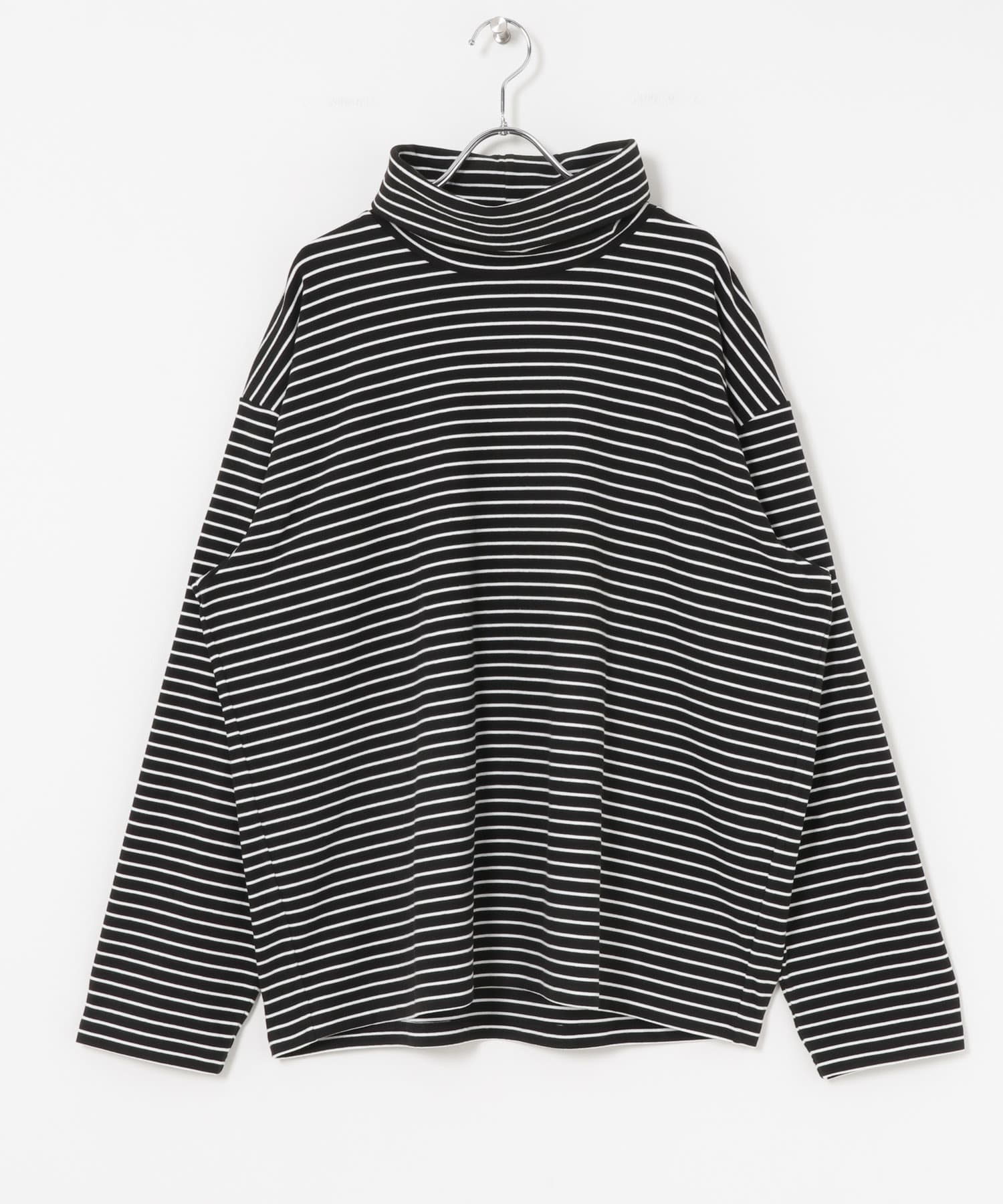 起毛ボーダールーズタートルTシャツ BLACK M