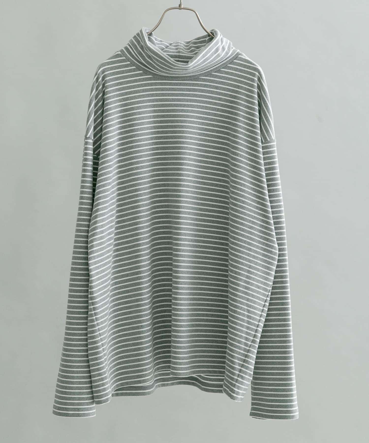 起毛ボーダールーズタートルTシャツ LT GRAY M