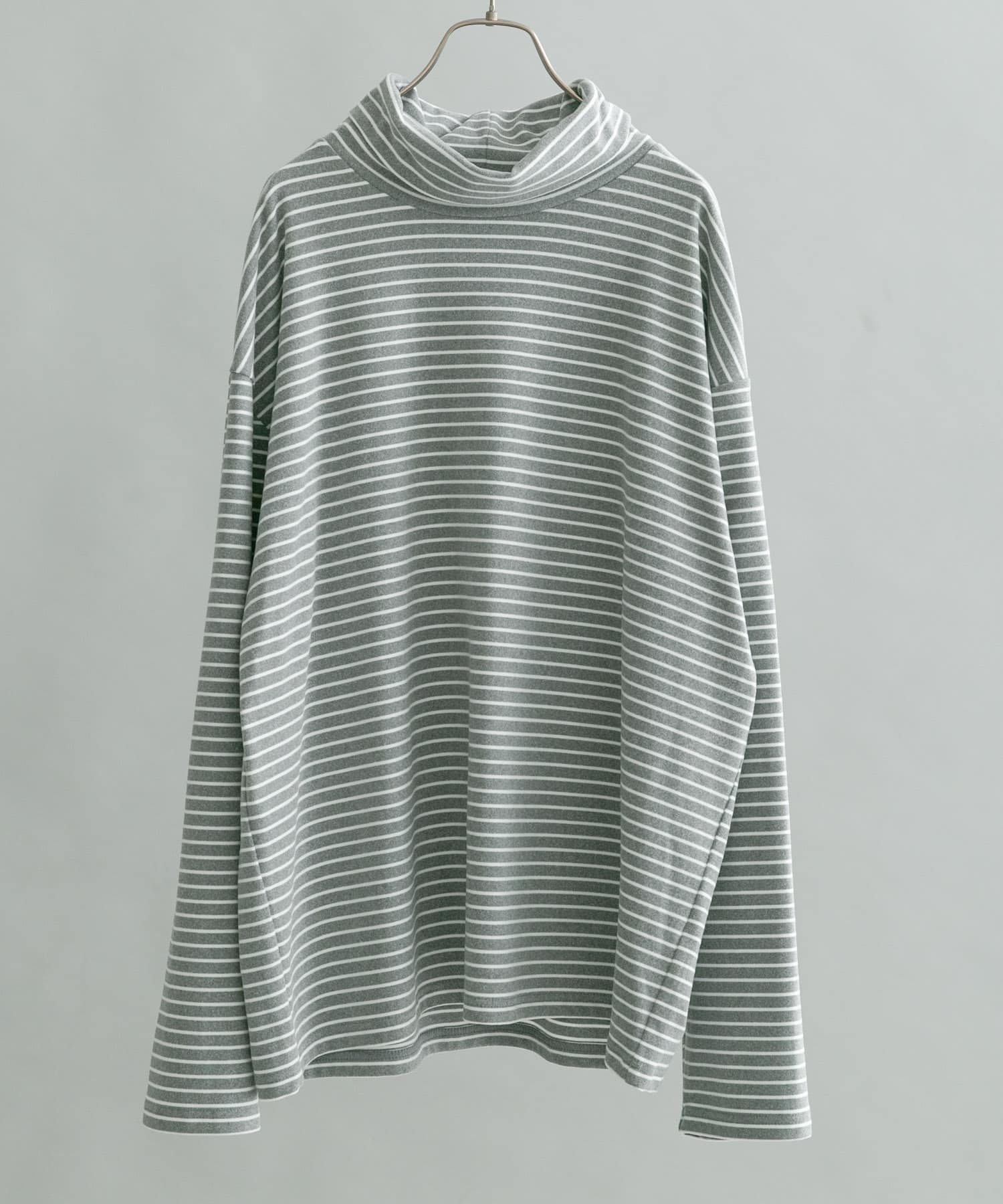 起毛ボーダールーズタートルTシャツ LT GRAY M