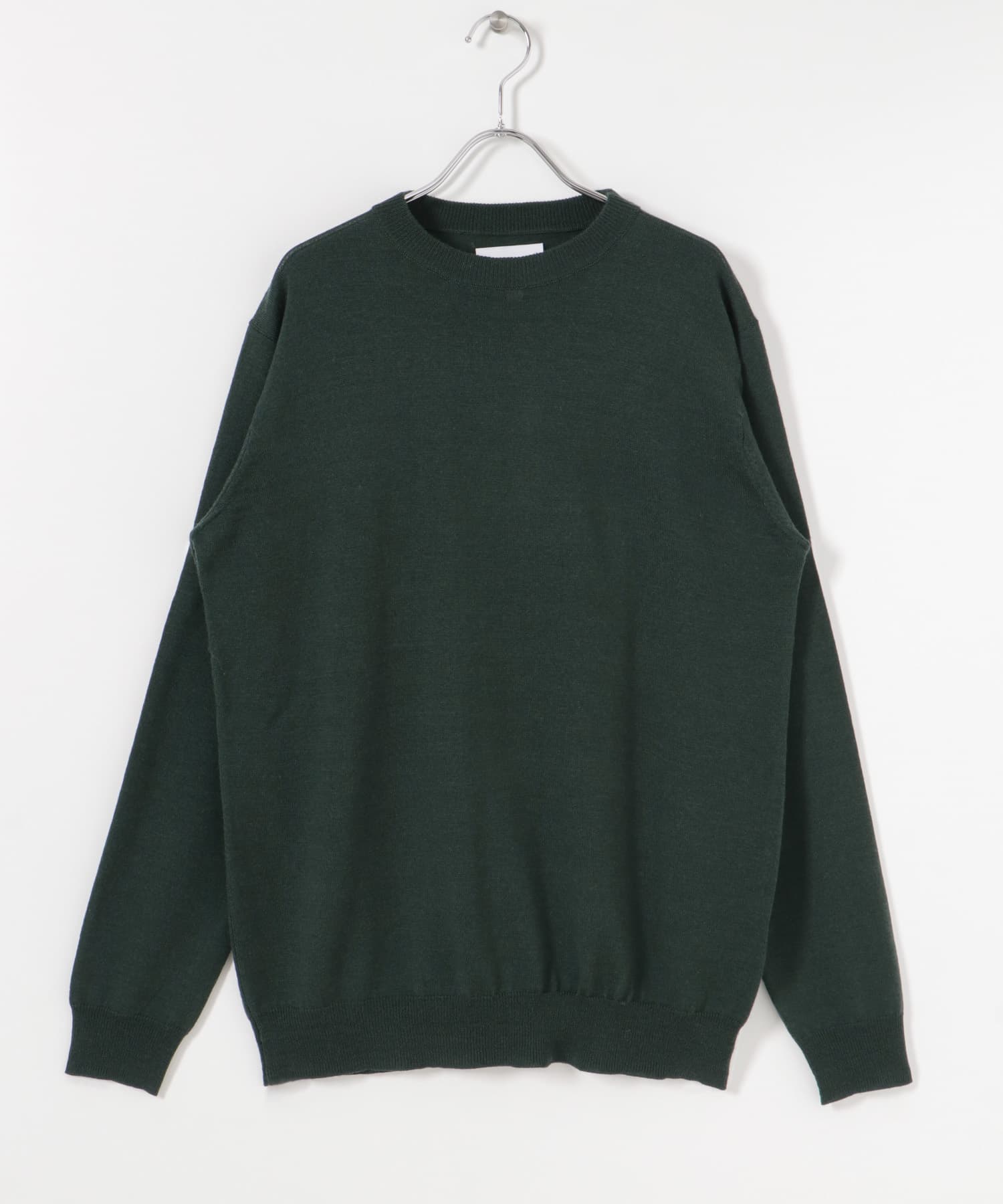 WASHABLEウール クルーネックニット KHAKI M