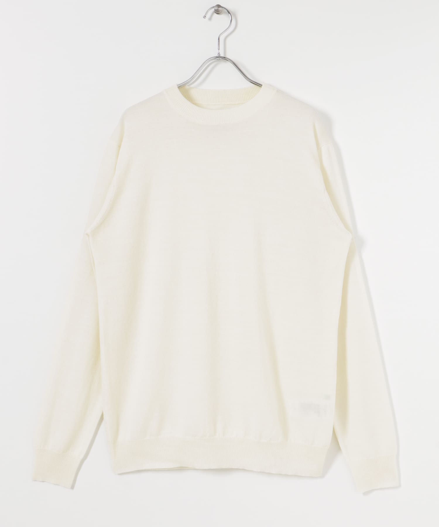 WASHABLEウール クルーネックニット IVORY M