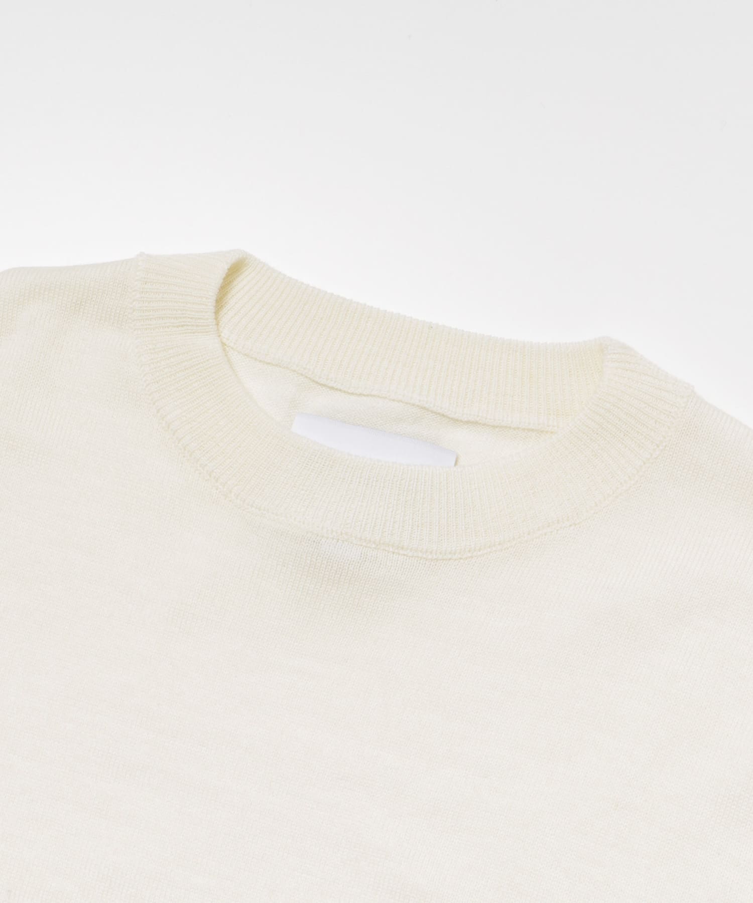 WASHABLEウール クルーネックニット IVORY M
