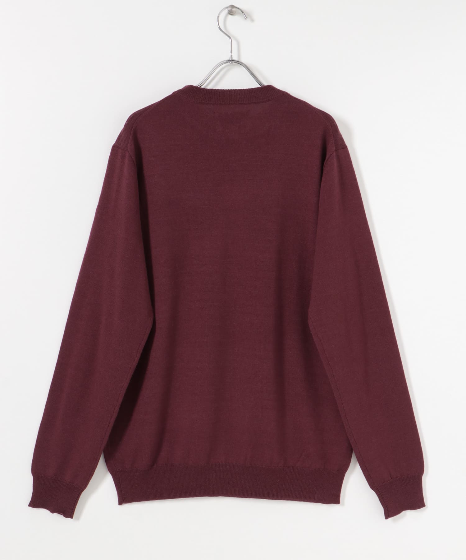WASHABLEウール クルーネックニット BORDEUX M