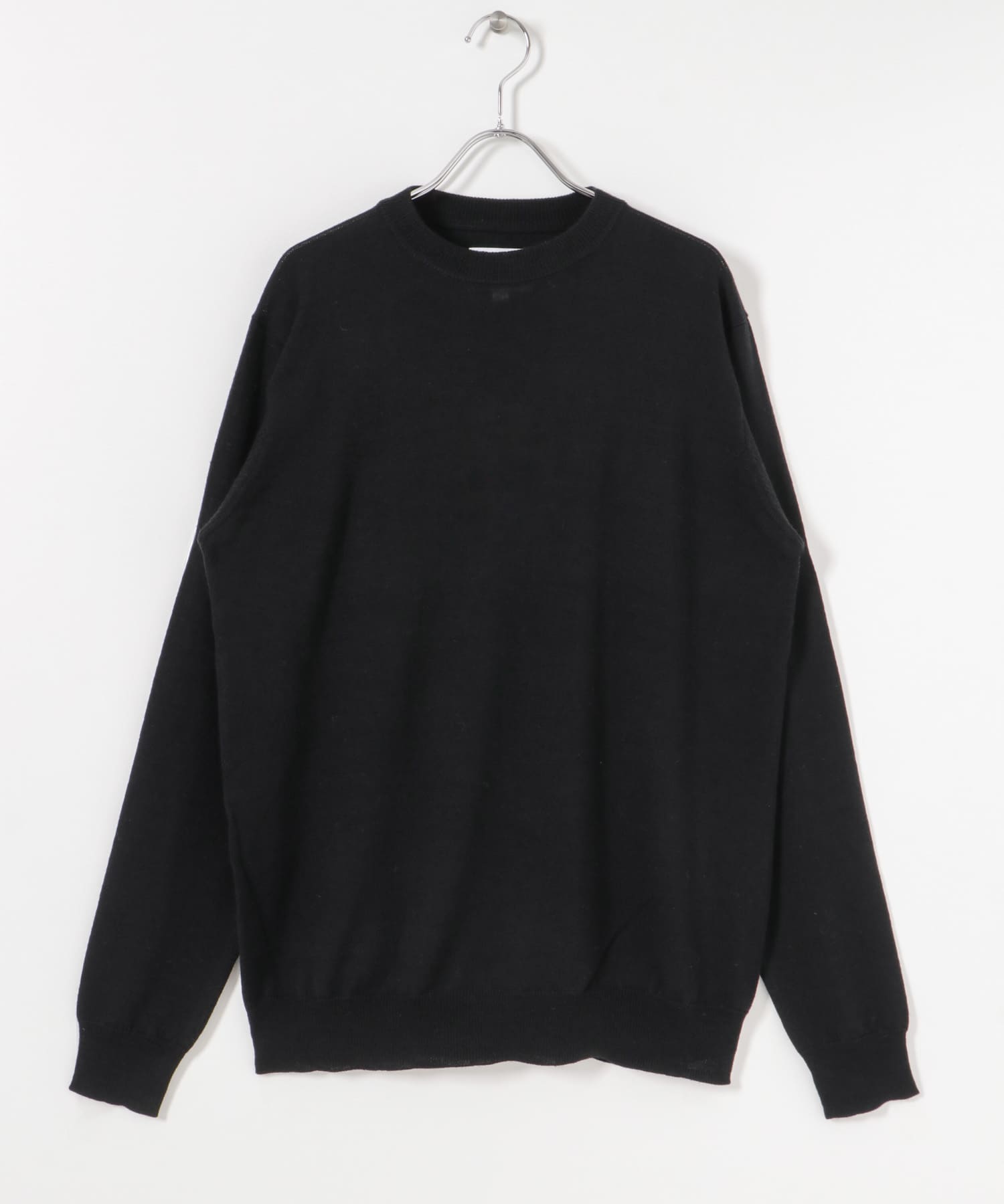 WASHABLEウール クルーネックニット BLACK M