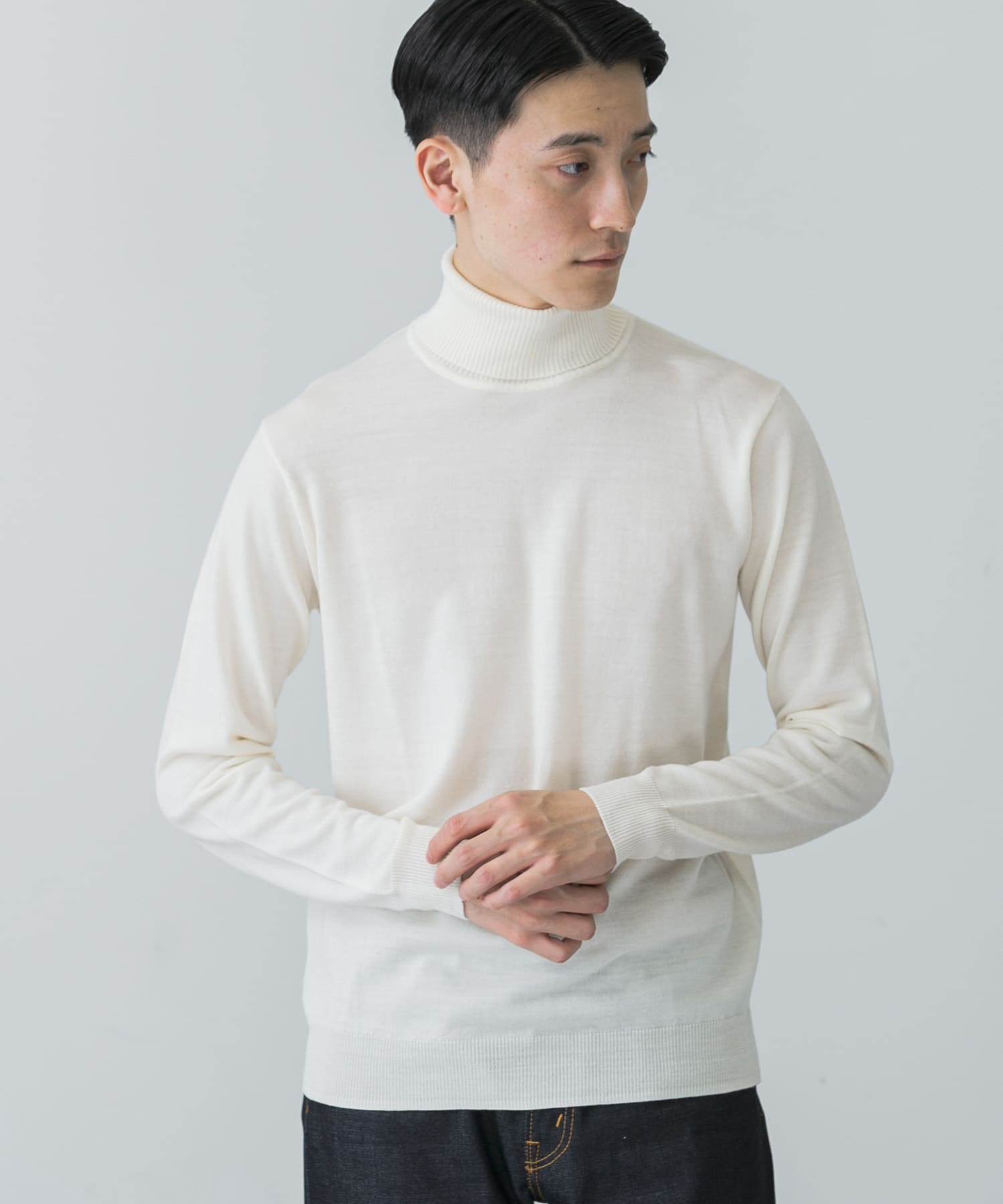 WASHABLEウール タートルネックニット(S IVORY): トップス｜URBAN