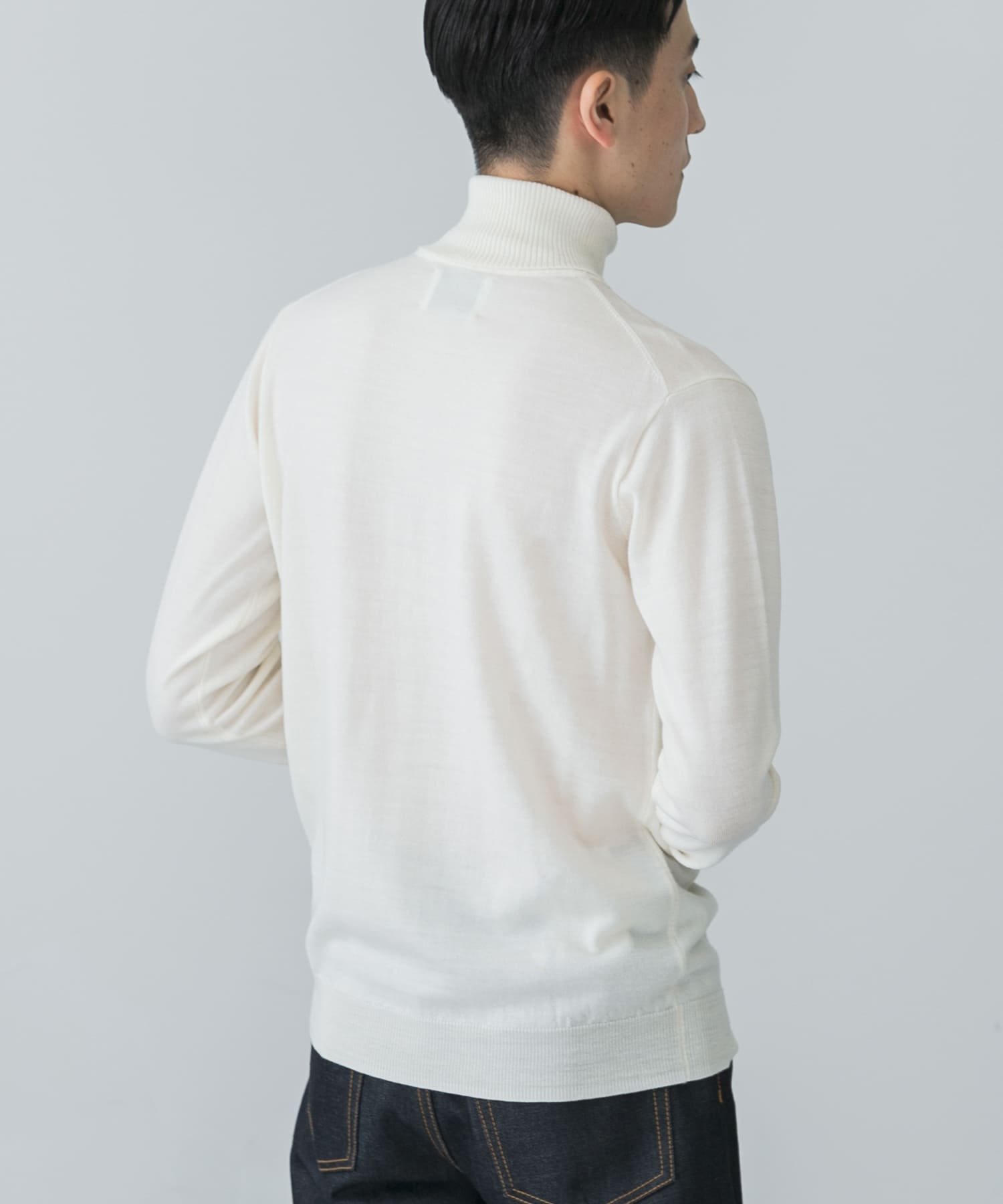 WASHABLEウール タートルネックニット(S IVORY): トップス｜URBAN
