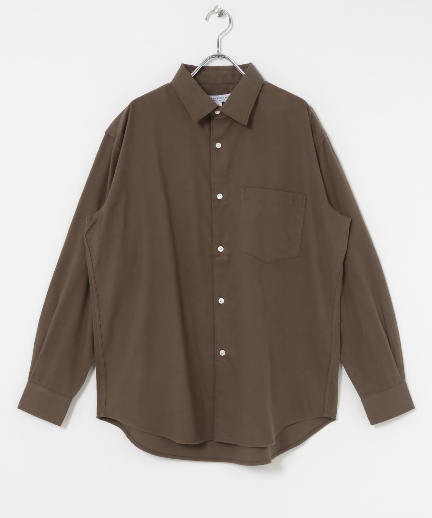 『UR TECH』レギュラーカラーシャツ BROWN S