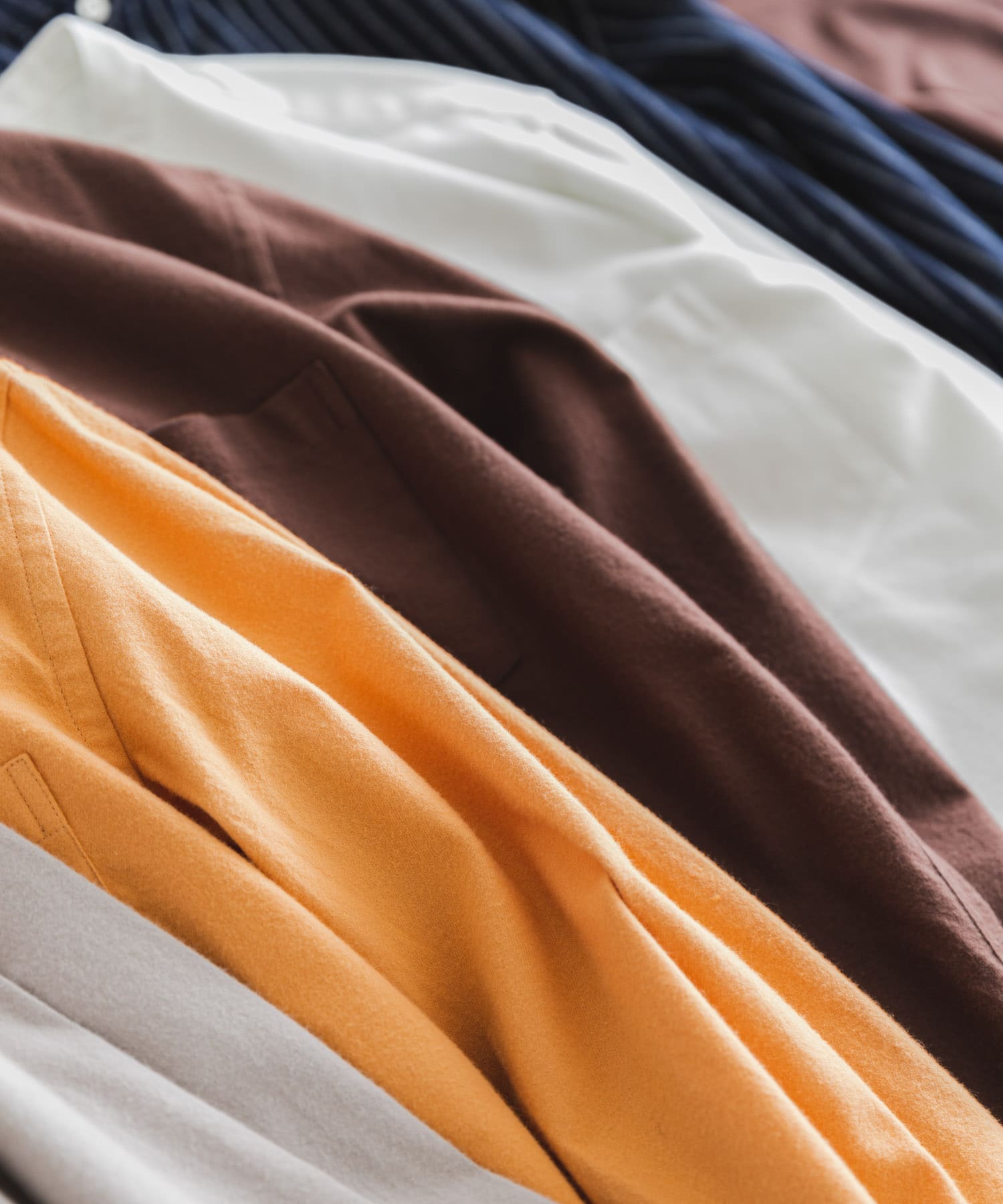 『UR TECH』バンドカラーシャツ BROWN M