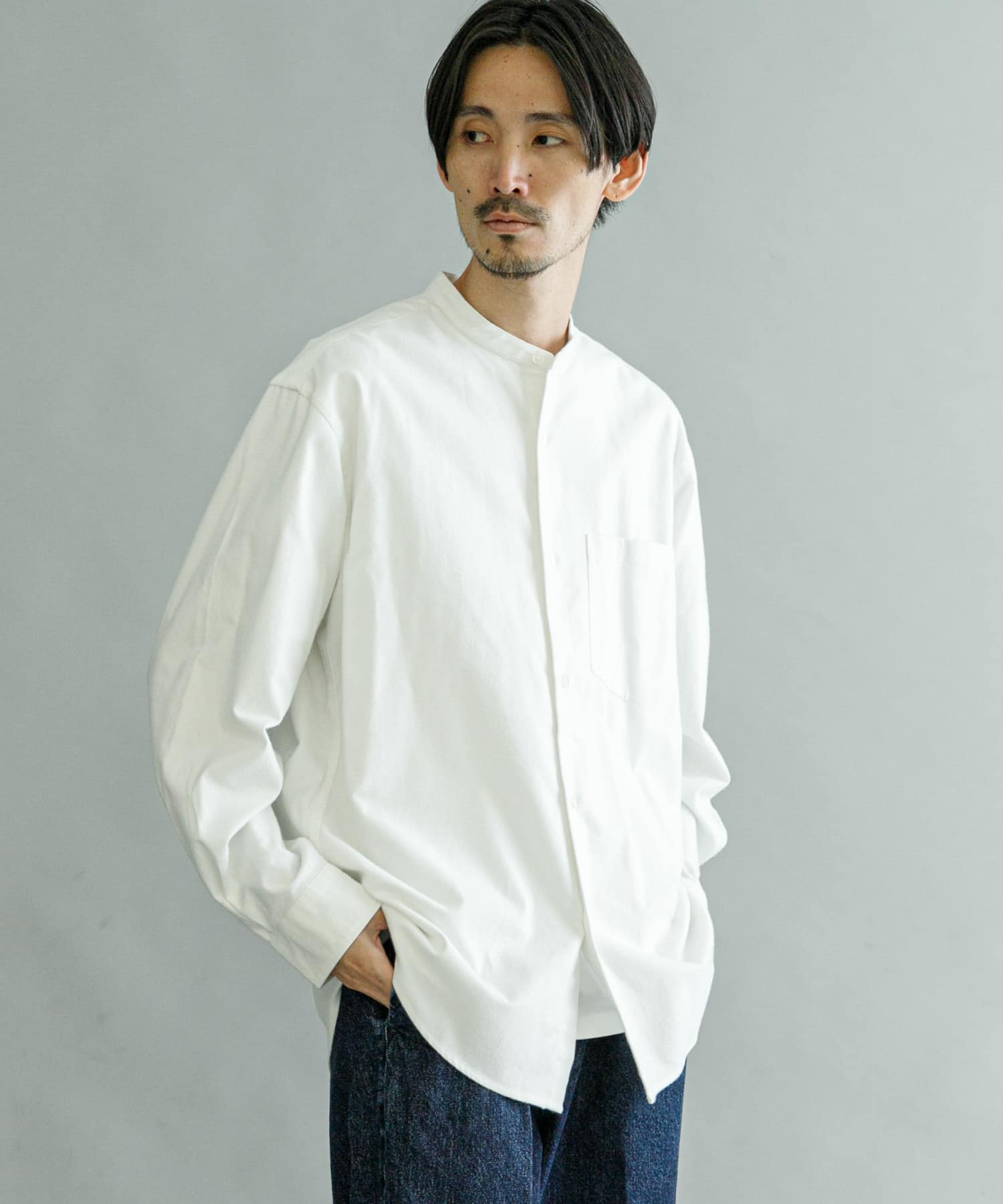 『UR TECH』バンドカラーシャツ