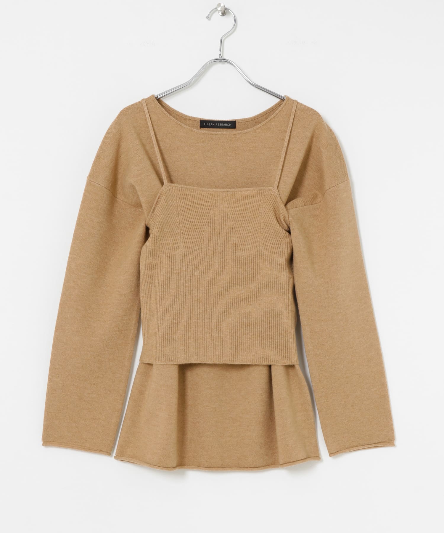 レイヤードニット BEIGE FREE