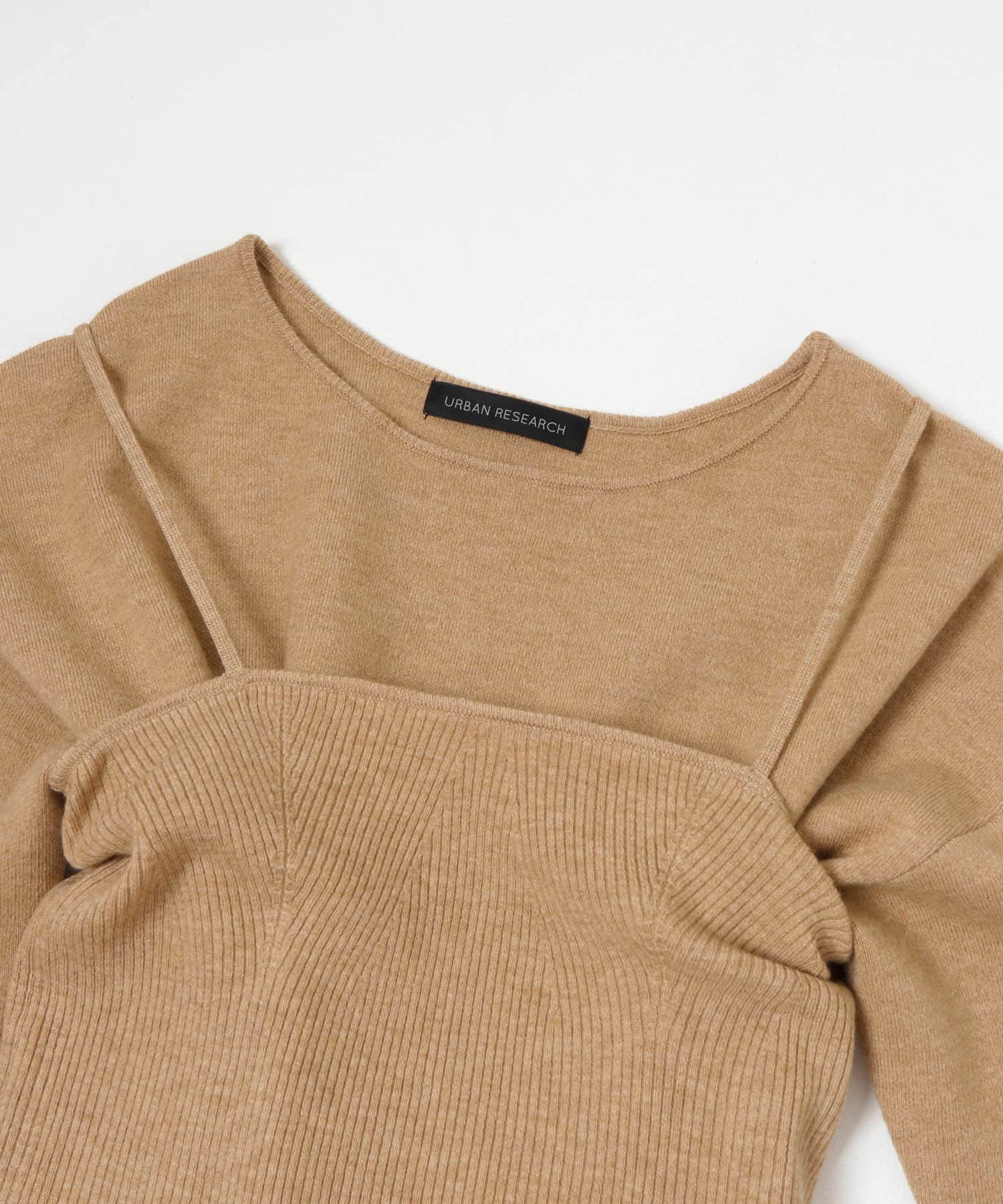 レイヤードニット BEIGE FREE