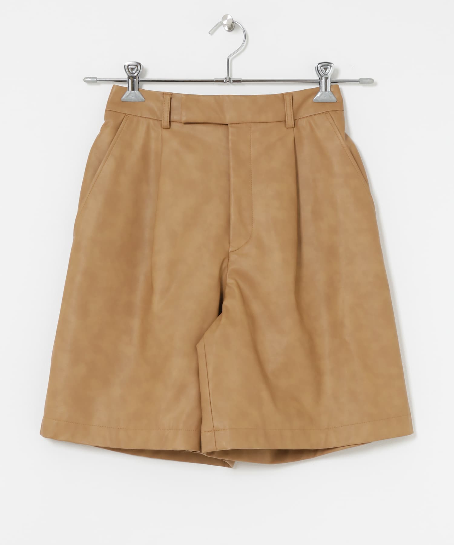 フェイクレザーハーフパンツ CAMEL 36