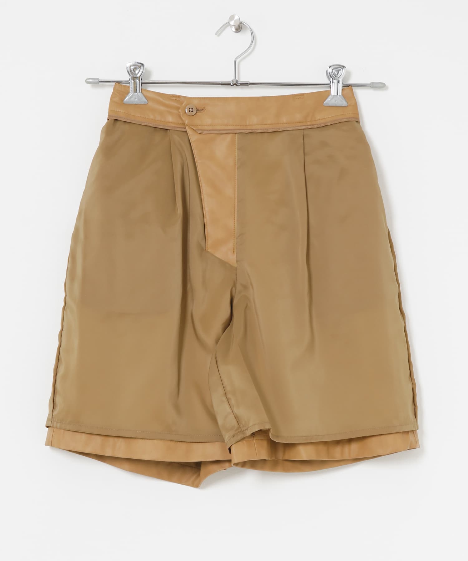 フェイクレザーハーフパンツ CAMEL 36