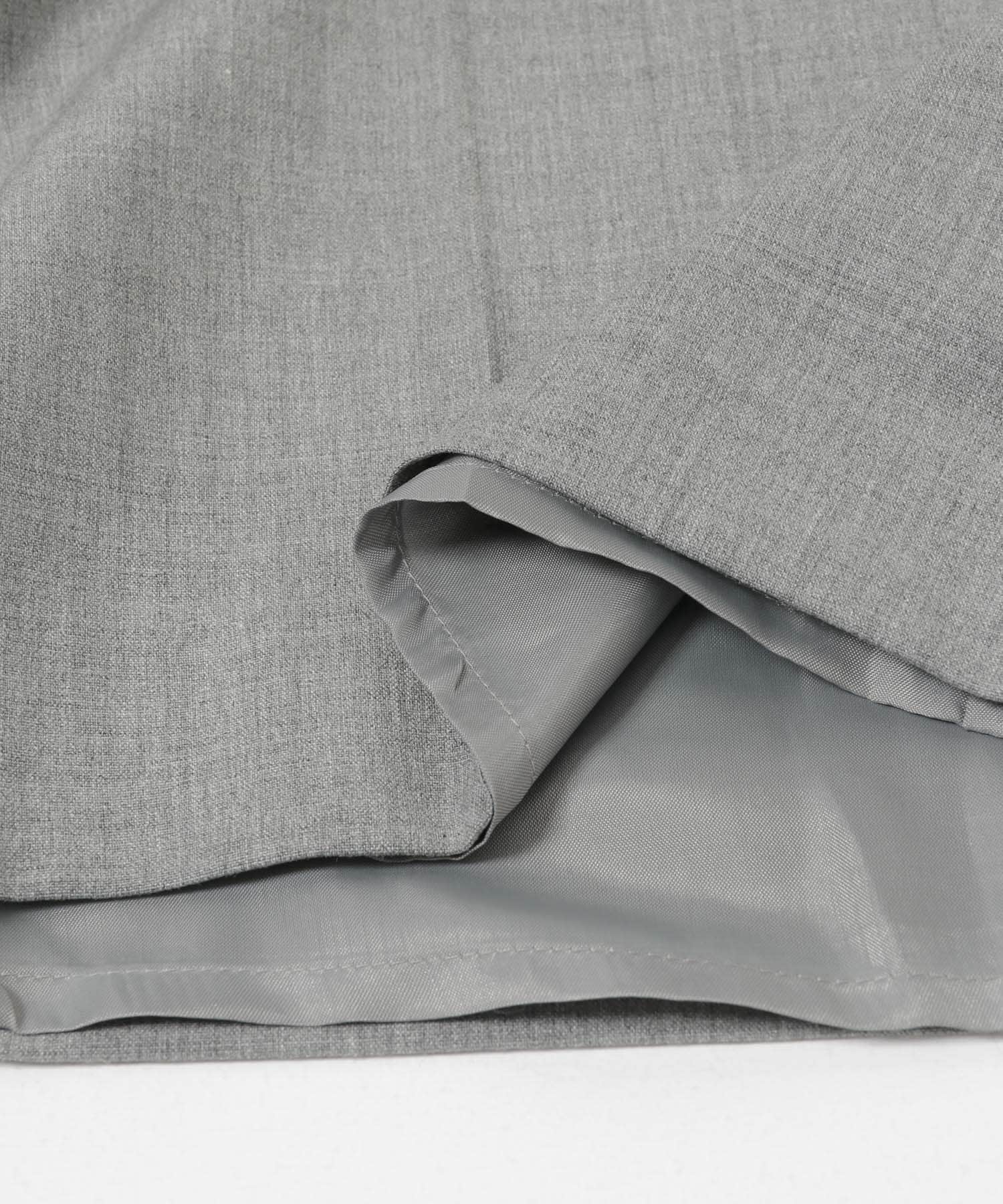 ウール混梳毛ワンタックワイドパンツ GRAY 36