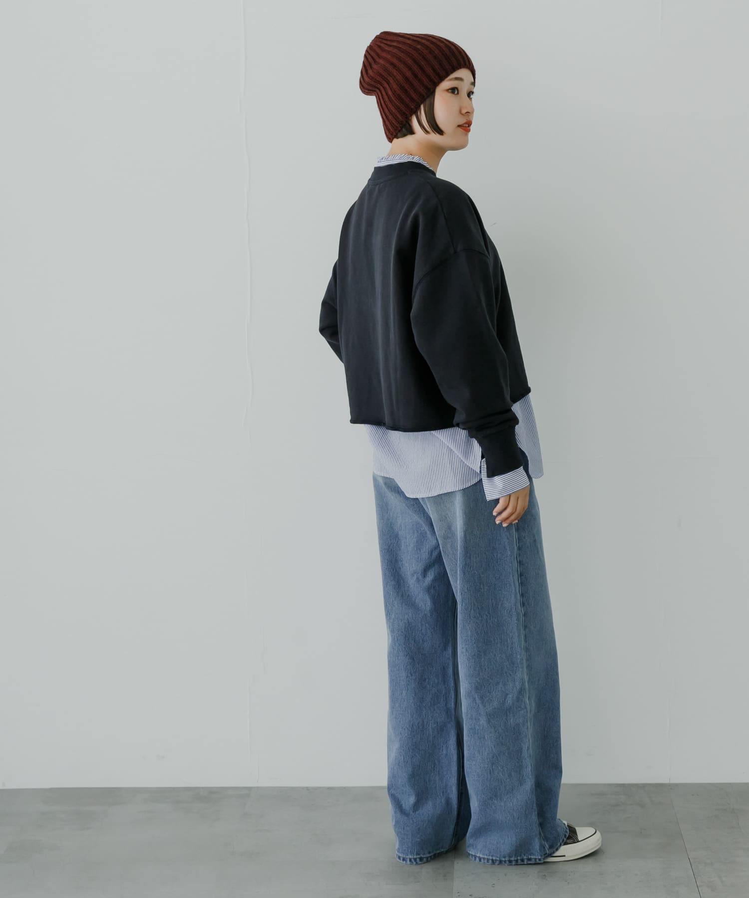ニットキャップ BURGUNDY FREE