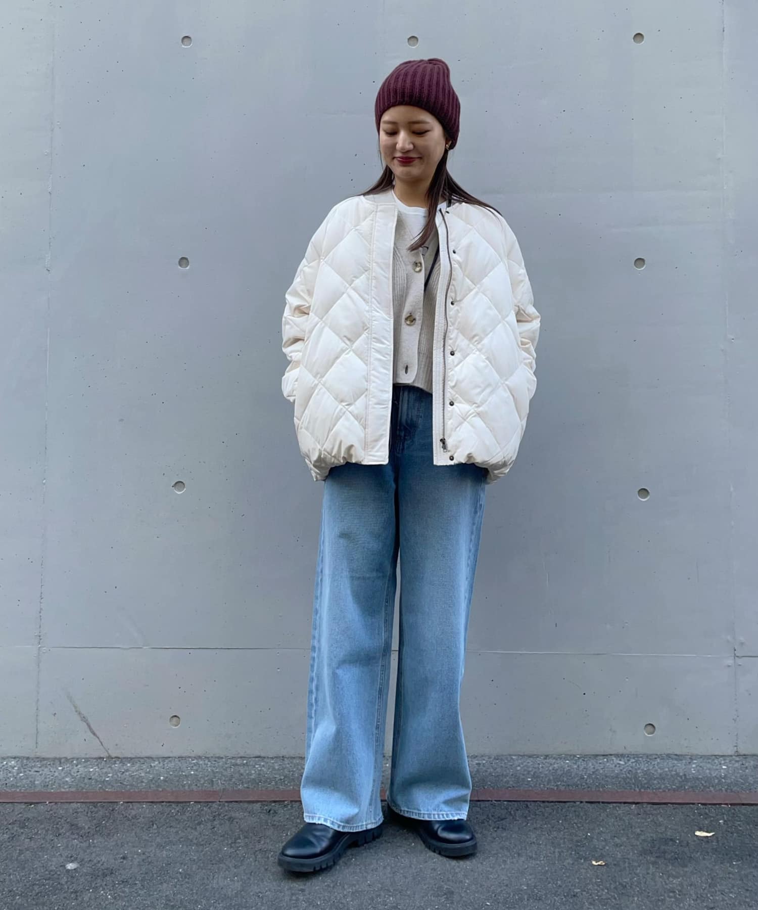 ニットキャップ BURGUNDY FREE