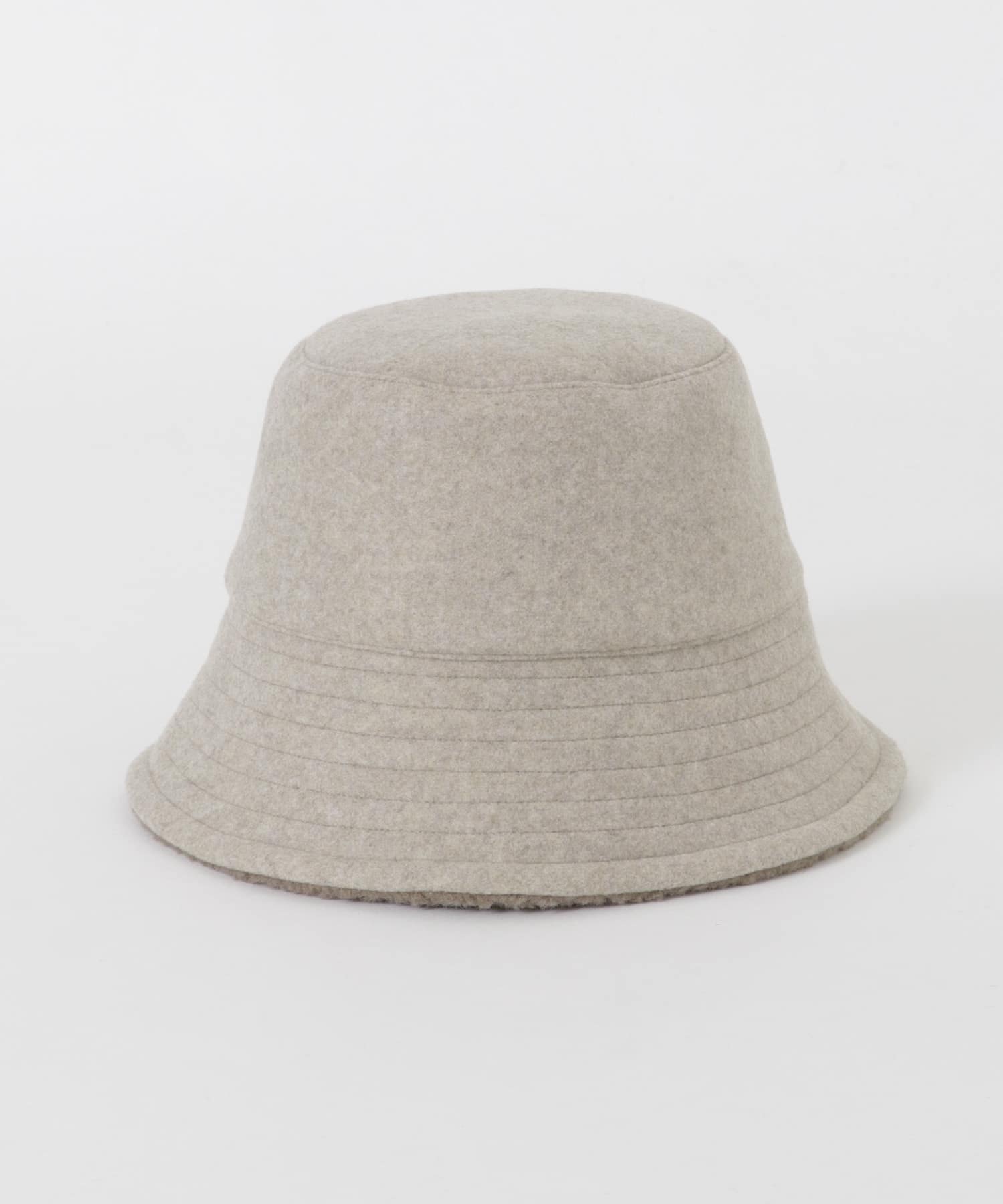リバーシブルボアバケットハット BEIGE FREE