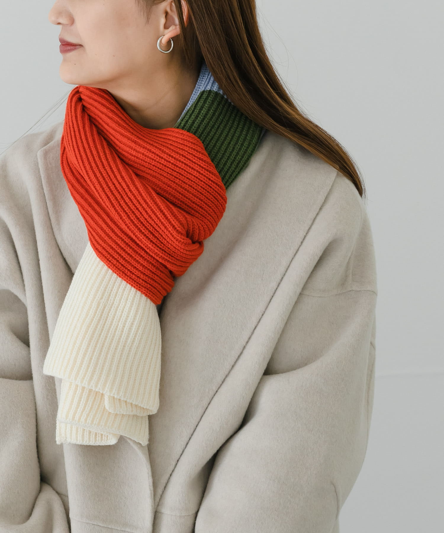 ボーダーニットマフラー(- MULTI WHT): ファッション雑貨｜URBAN