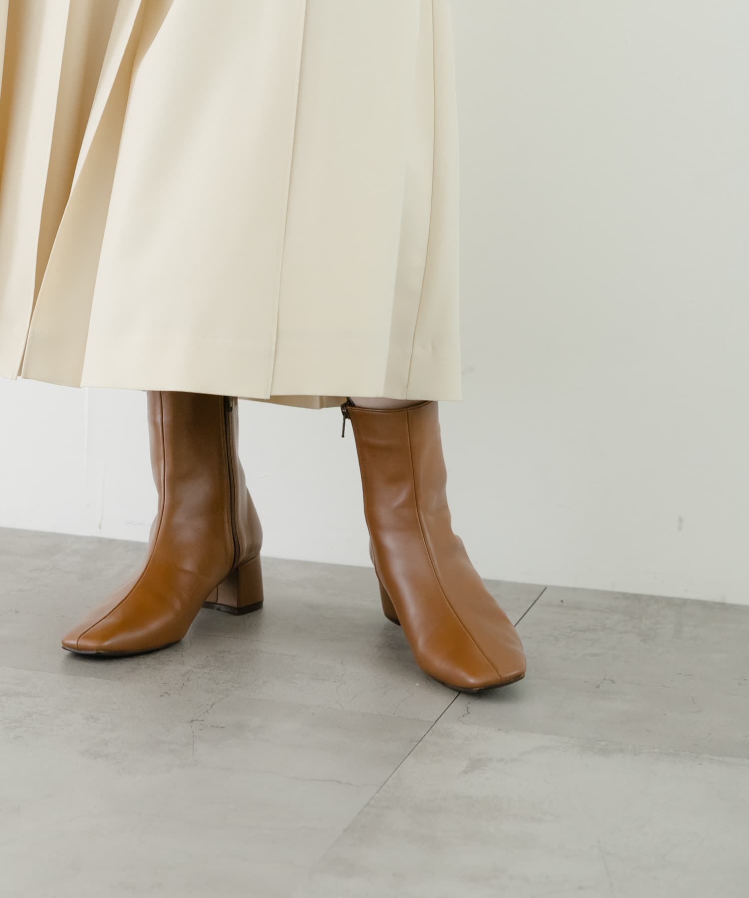『MADE IN JAPAN』スクエアトゥブーツ BROWN 36