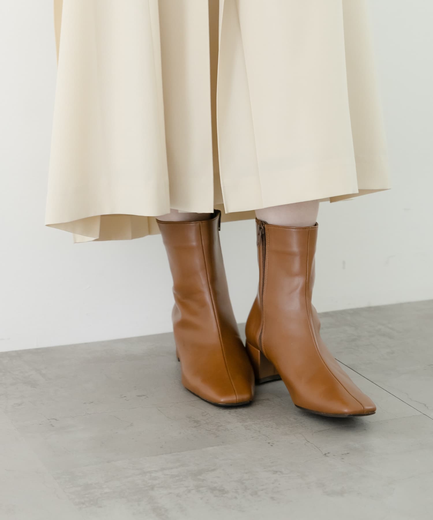 『MADE IN JAPAN』スクエアトゥブーツ BROWN 36