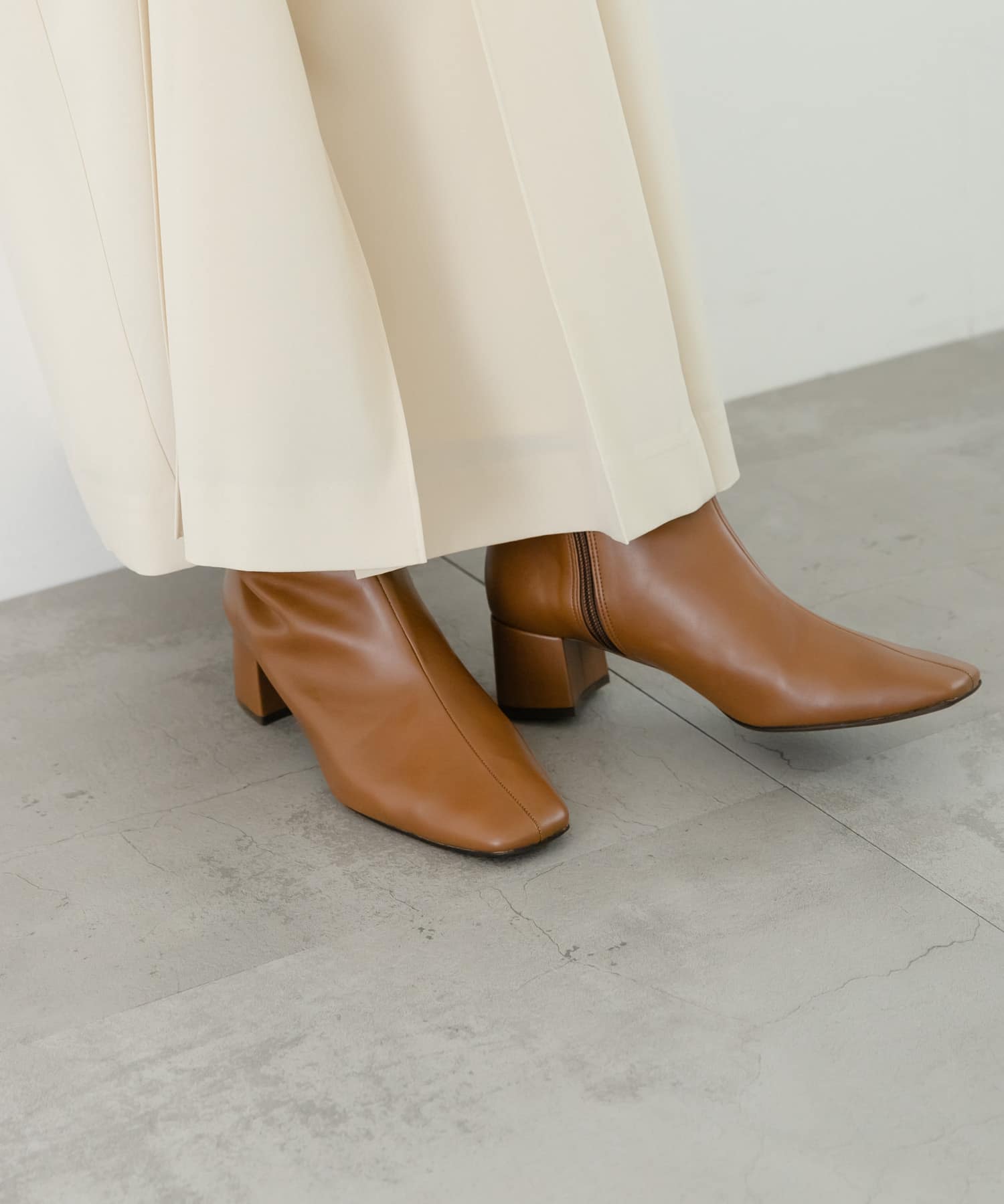 『MADE IN JAPAN』スクエアトゥブーツ BROWN 36