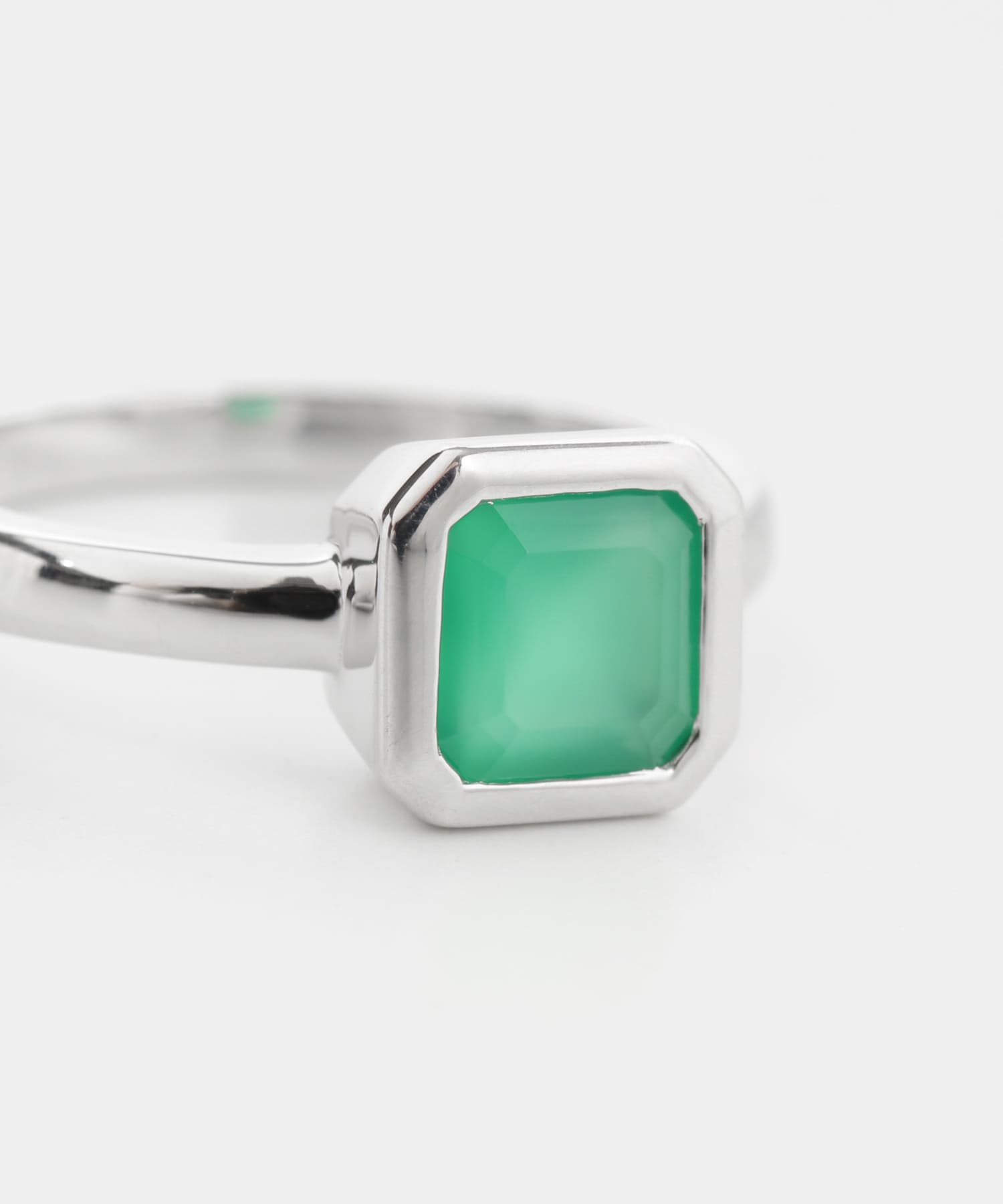 decor『デコール』　石のリング グリーンオニキス SILVER 13