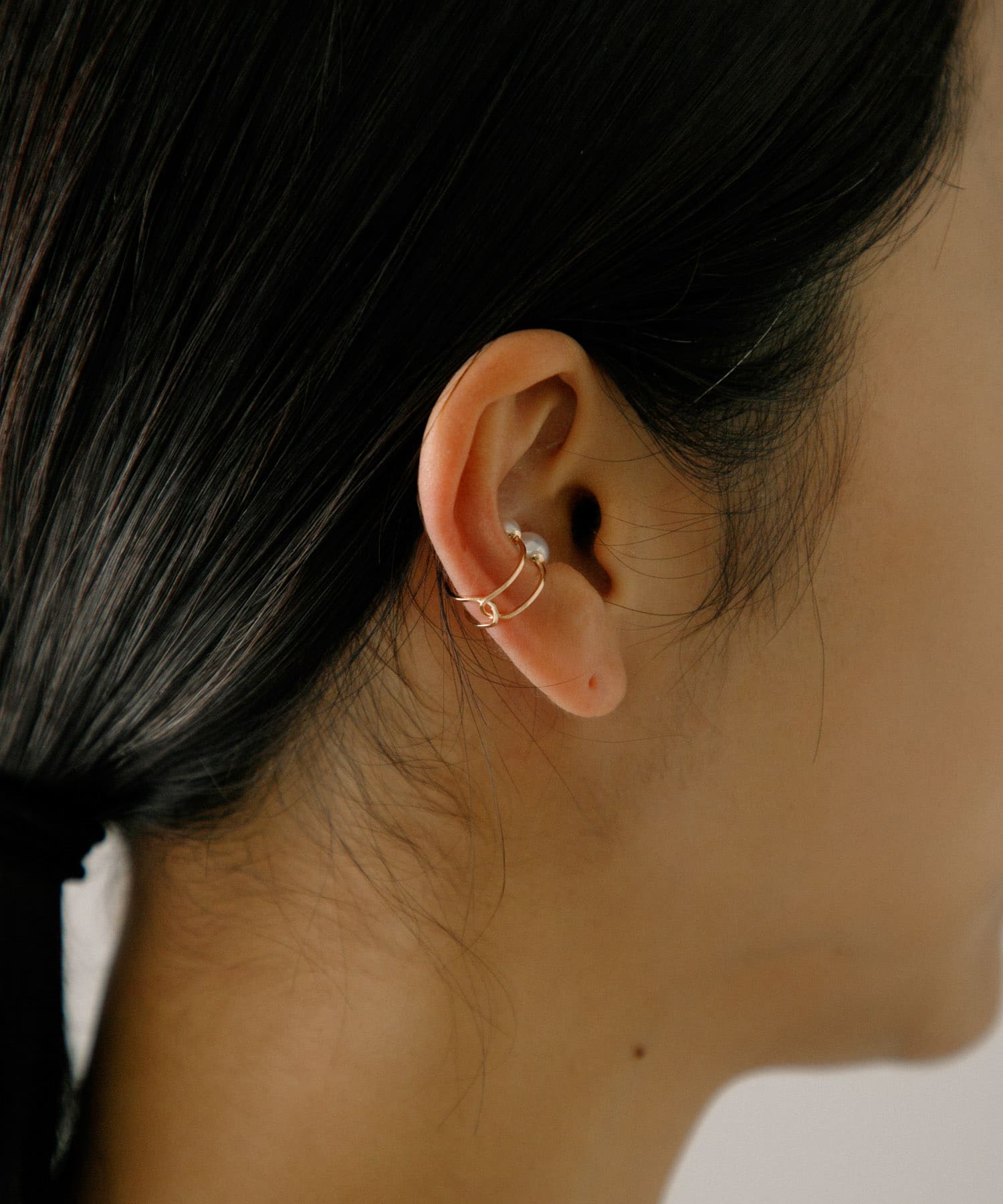 ff by decor urban research　ダブルパールイヤカフ 10KYG -