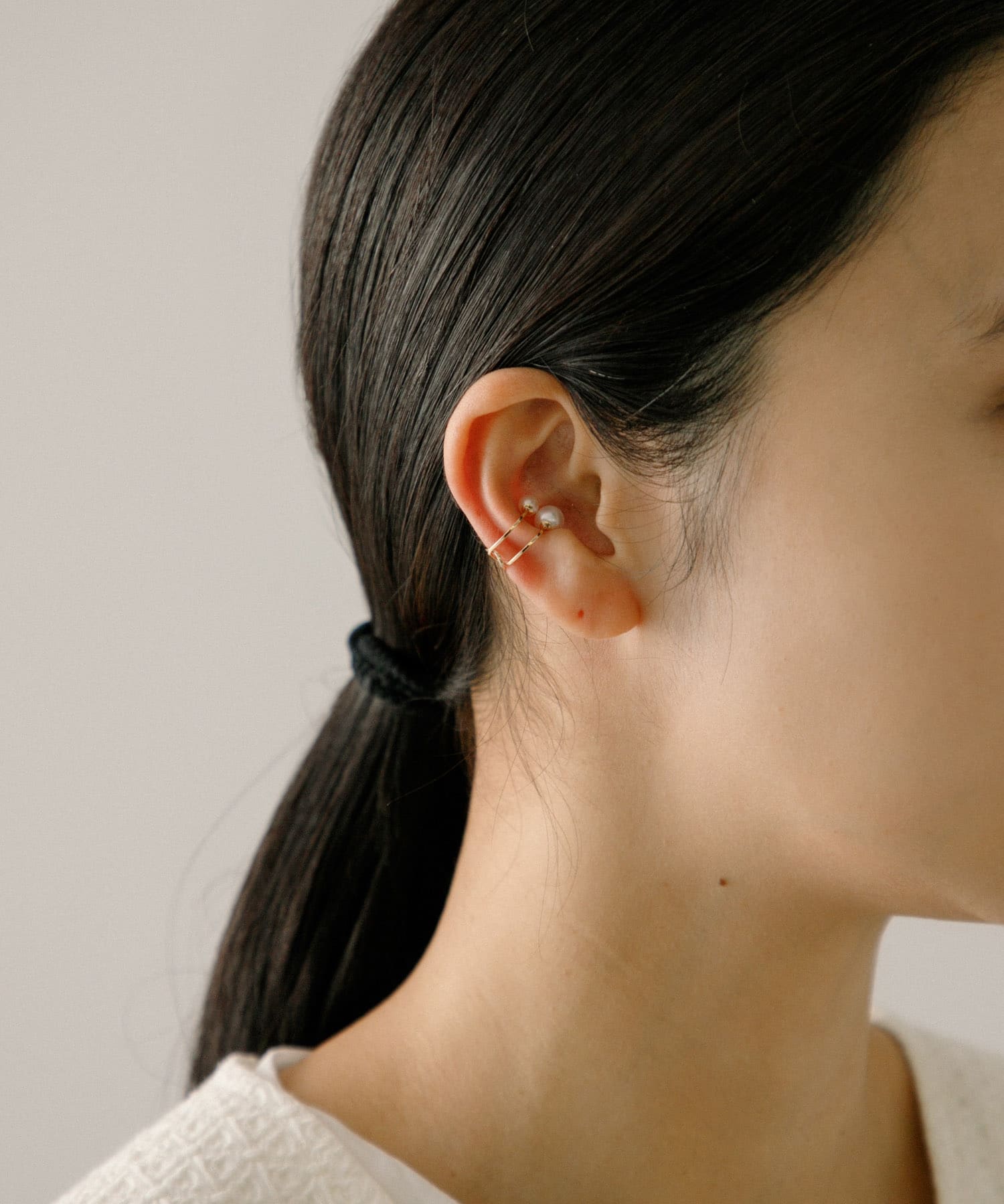 ff by decor urban research　ダブルパールイヤカフ 10KYG -