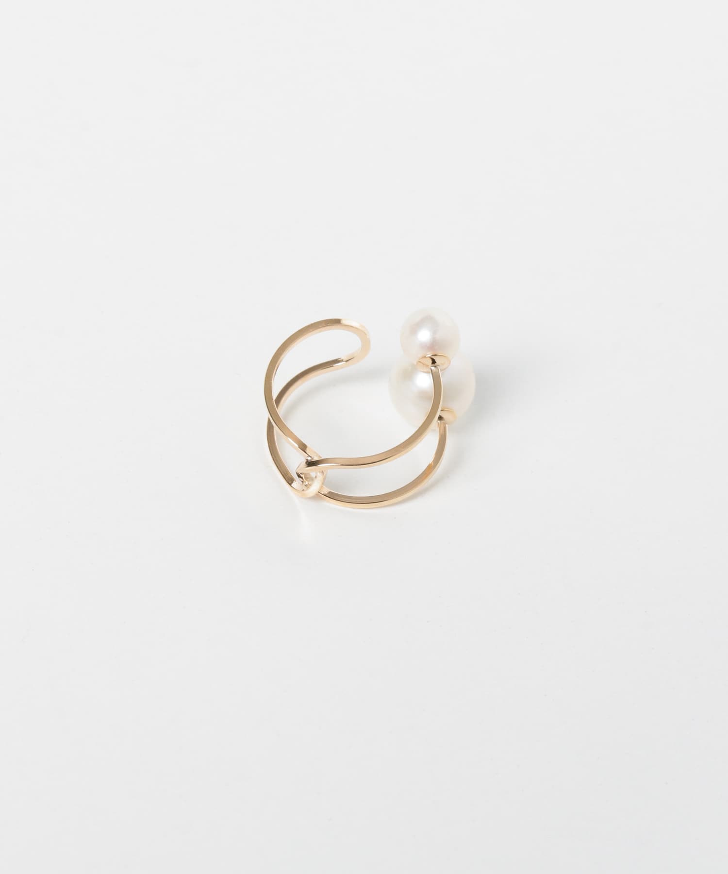 ff by decor urban research　ダブルパールイヤカフ 10KYG -