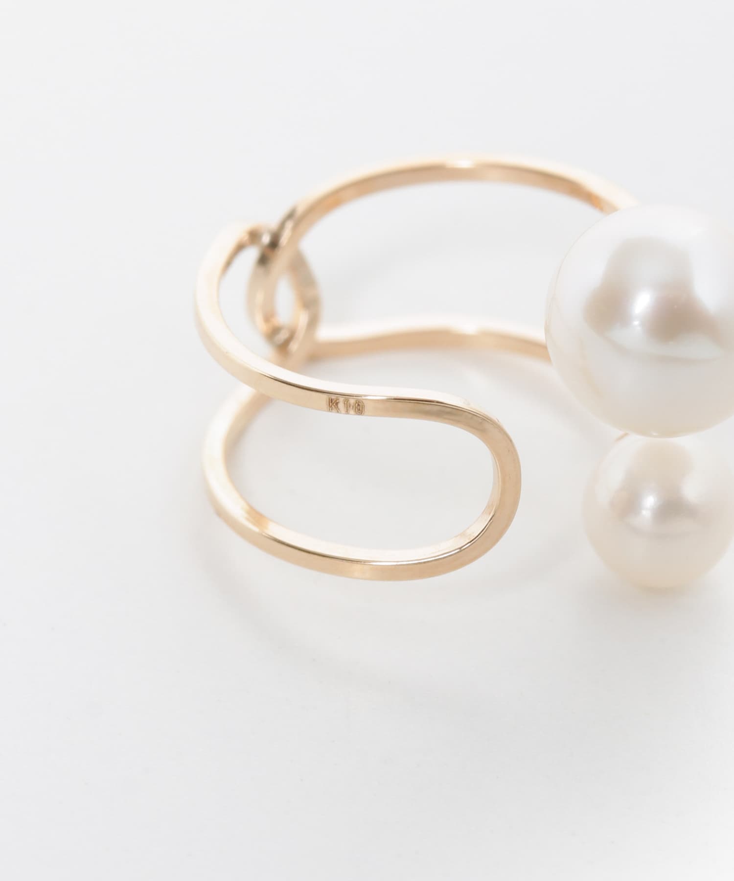 ff by decor urban research　ダブルパールイヤカフ 10KYG -