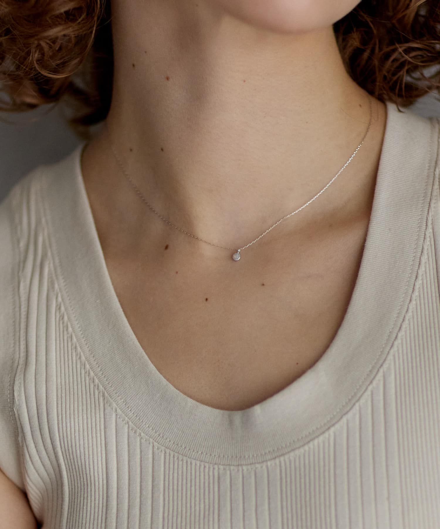 ff by decor urban research　ストーンネックレス オパールWG 10KWG -