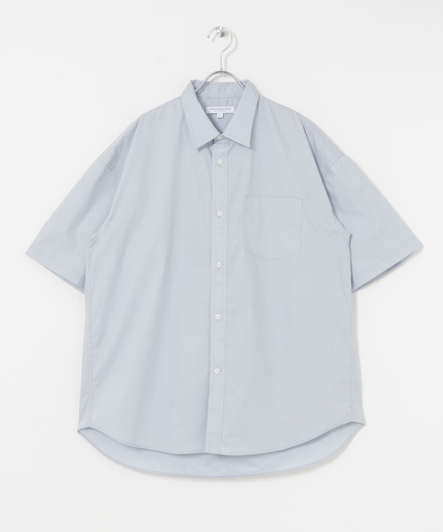 高密度コットンショートスリーブシャツ L.BLUE M