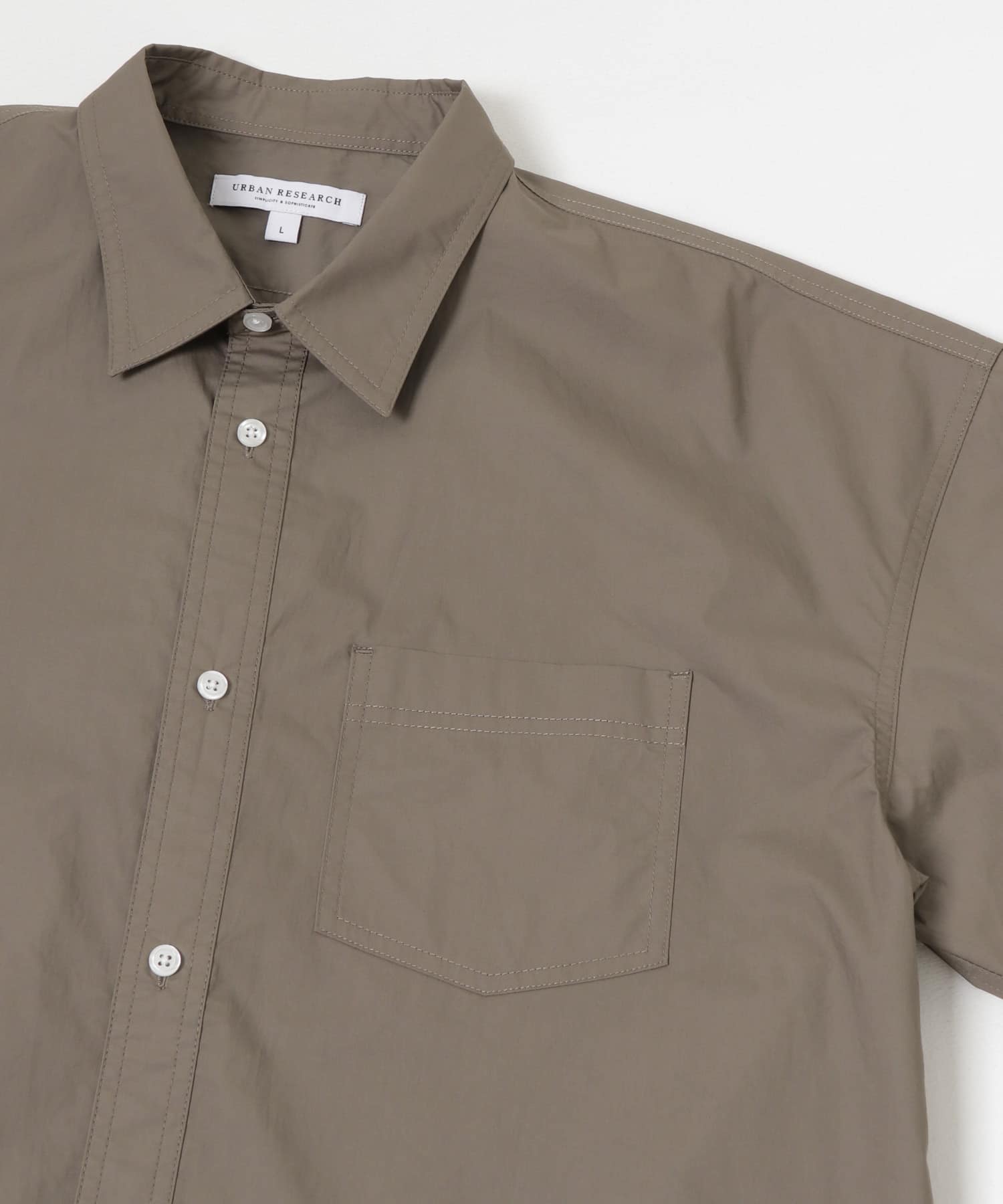 高密度コットンショートスリーブシャツ GRAY M