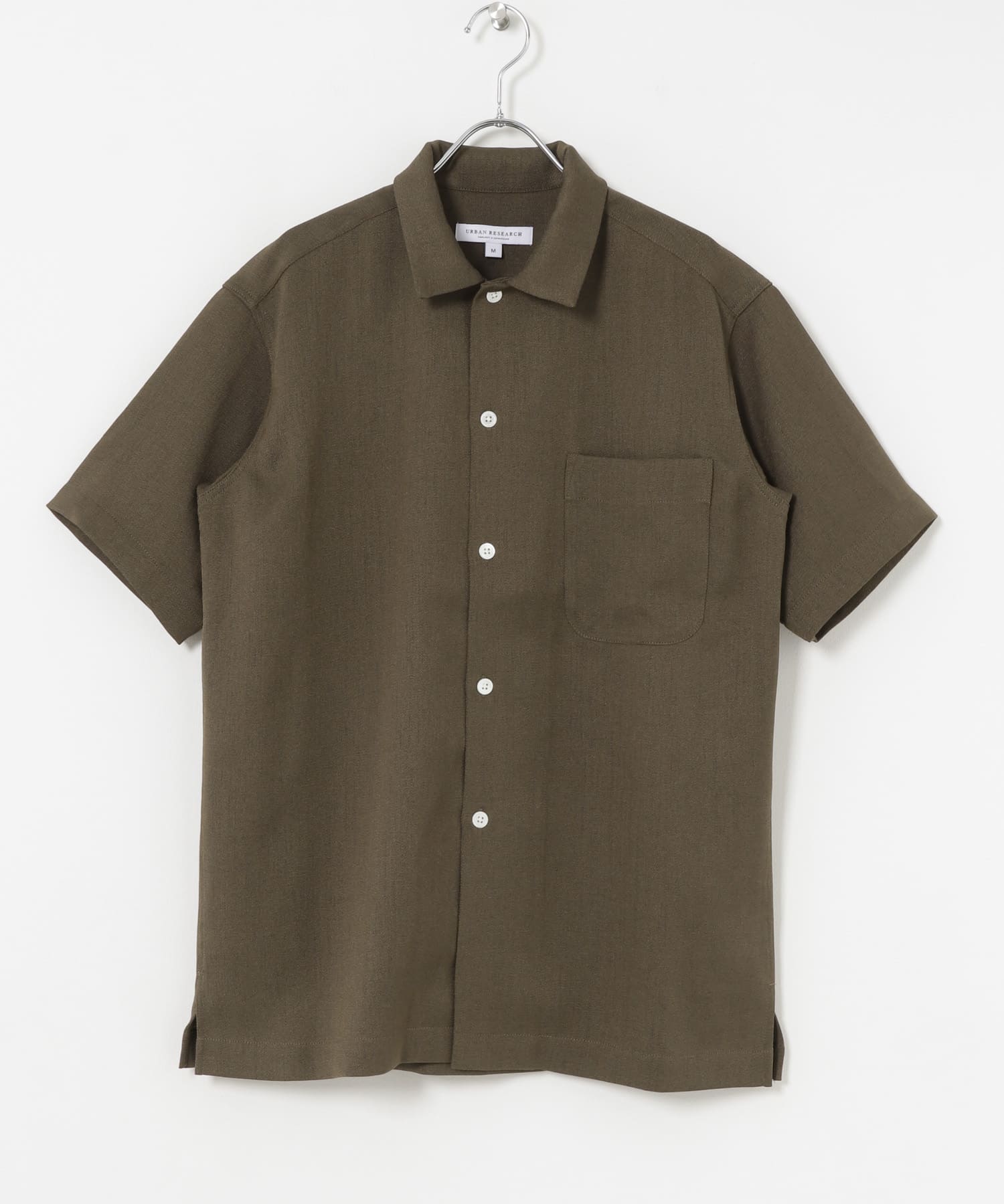『UR TECH DRYLUXE』リネンライクショートスリーブシャツ BROWN M