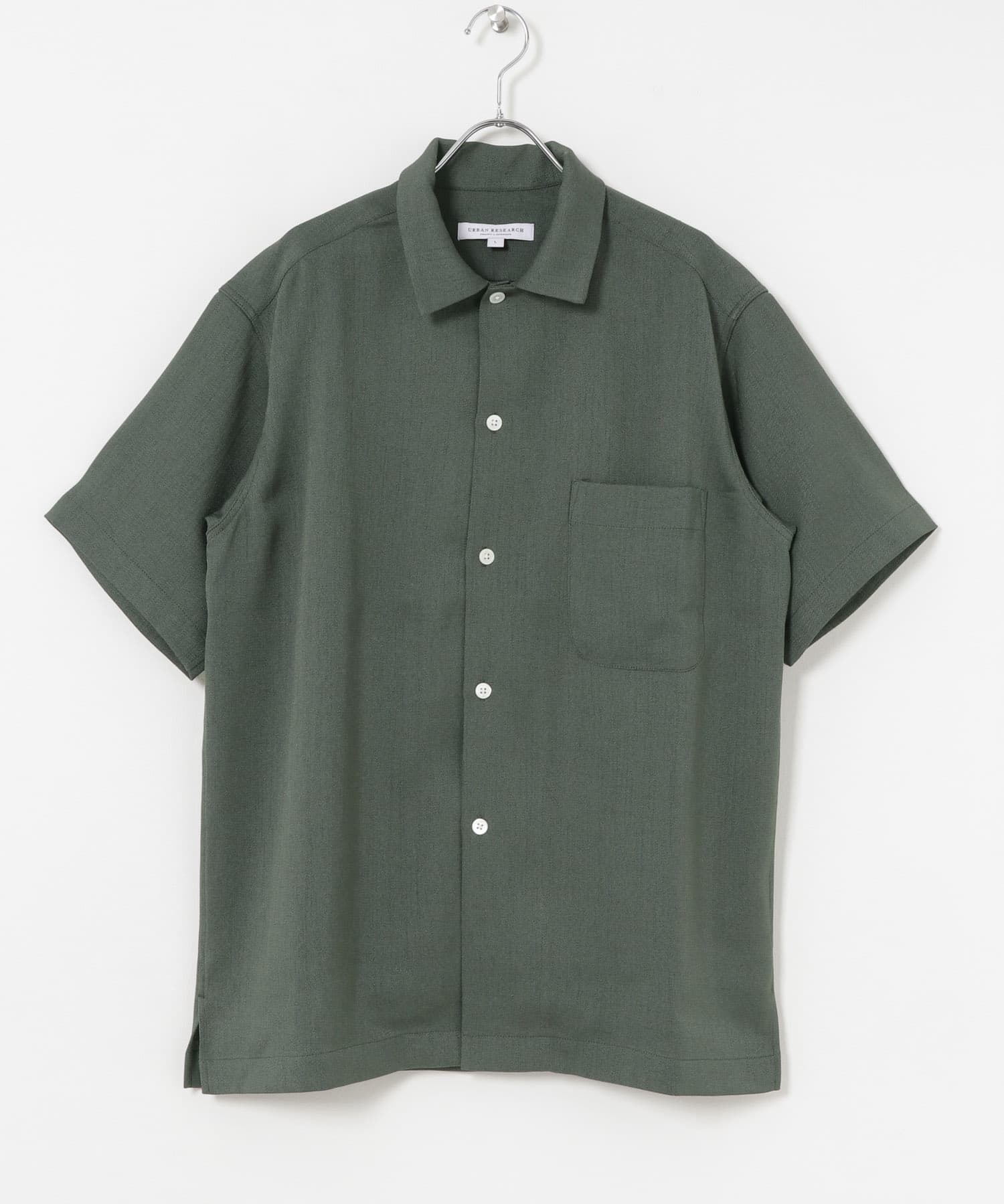 『UR TECH DRYLUXE』リネンライクショートスリーブシャツ KHAKI M
