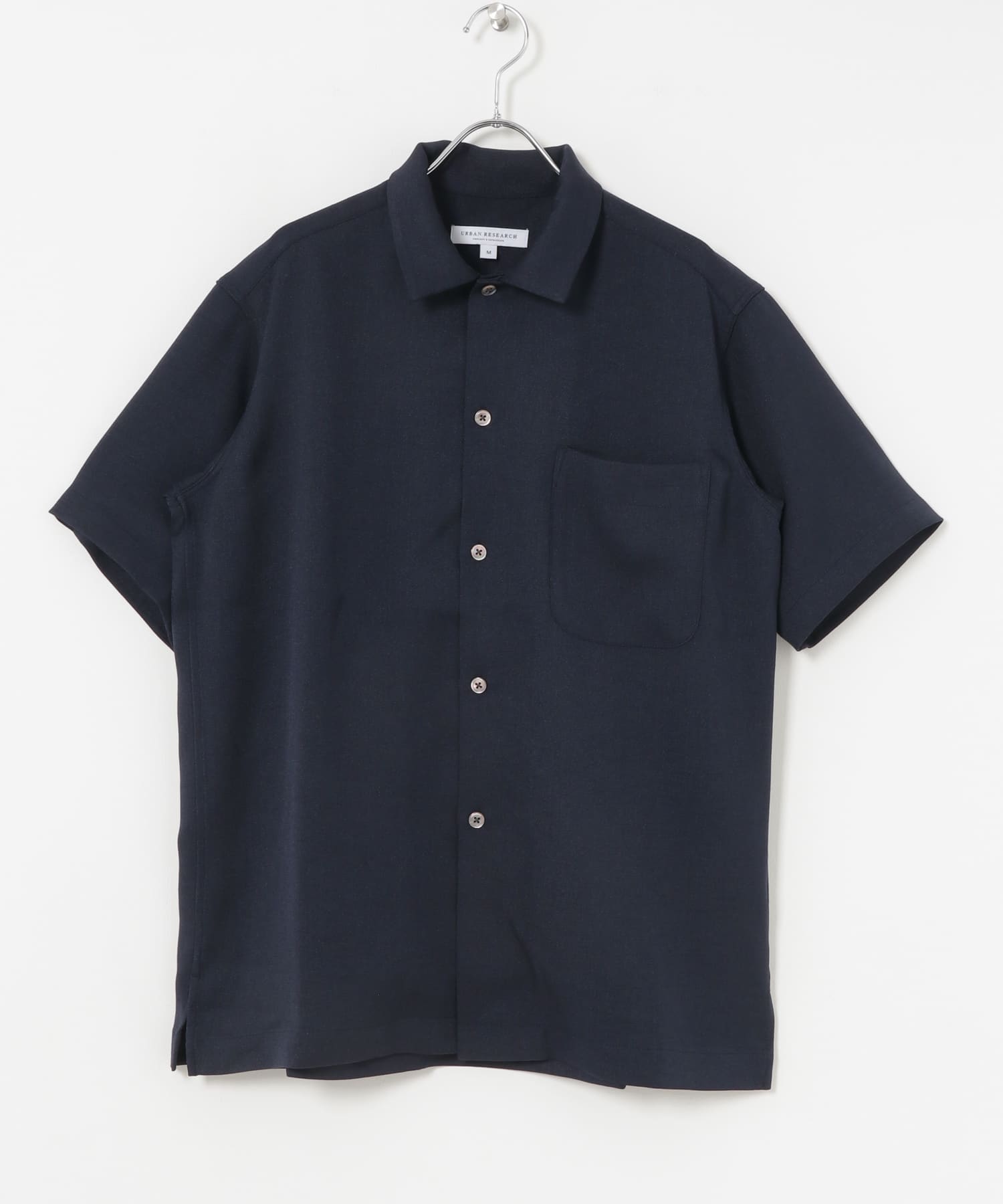 『UR TECH DRYLUXE』リネンライクショートスリーブシャツ NAVY M
