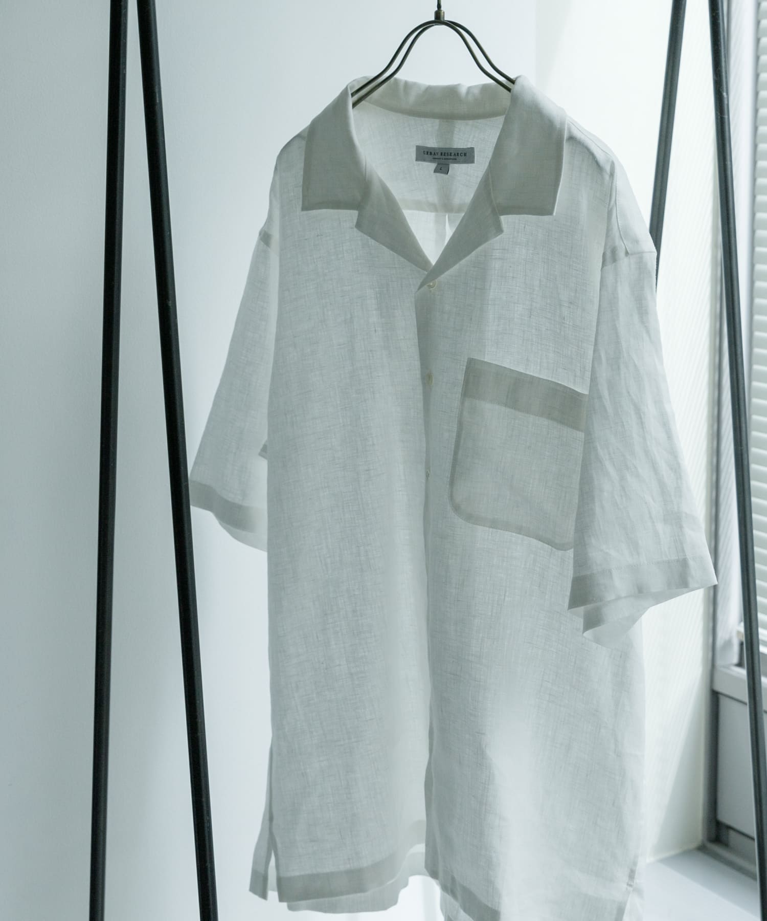 LinenOpenCollorShirts WHITE S