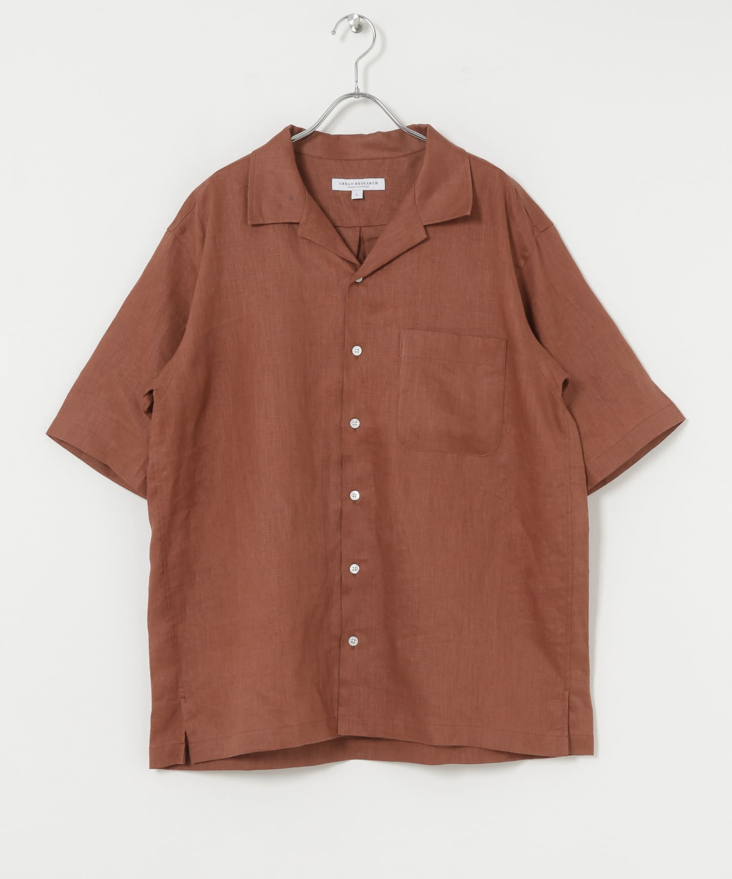 LinenOpenCollorShirts ORANGE S