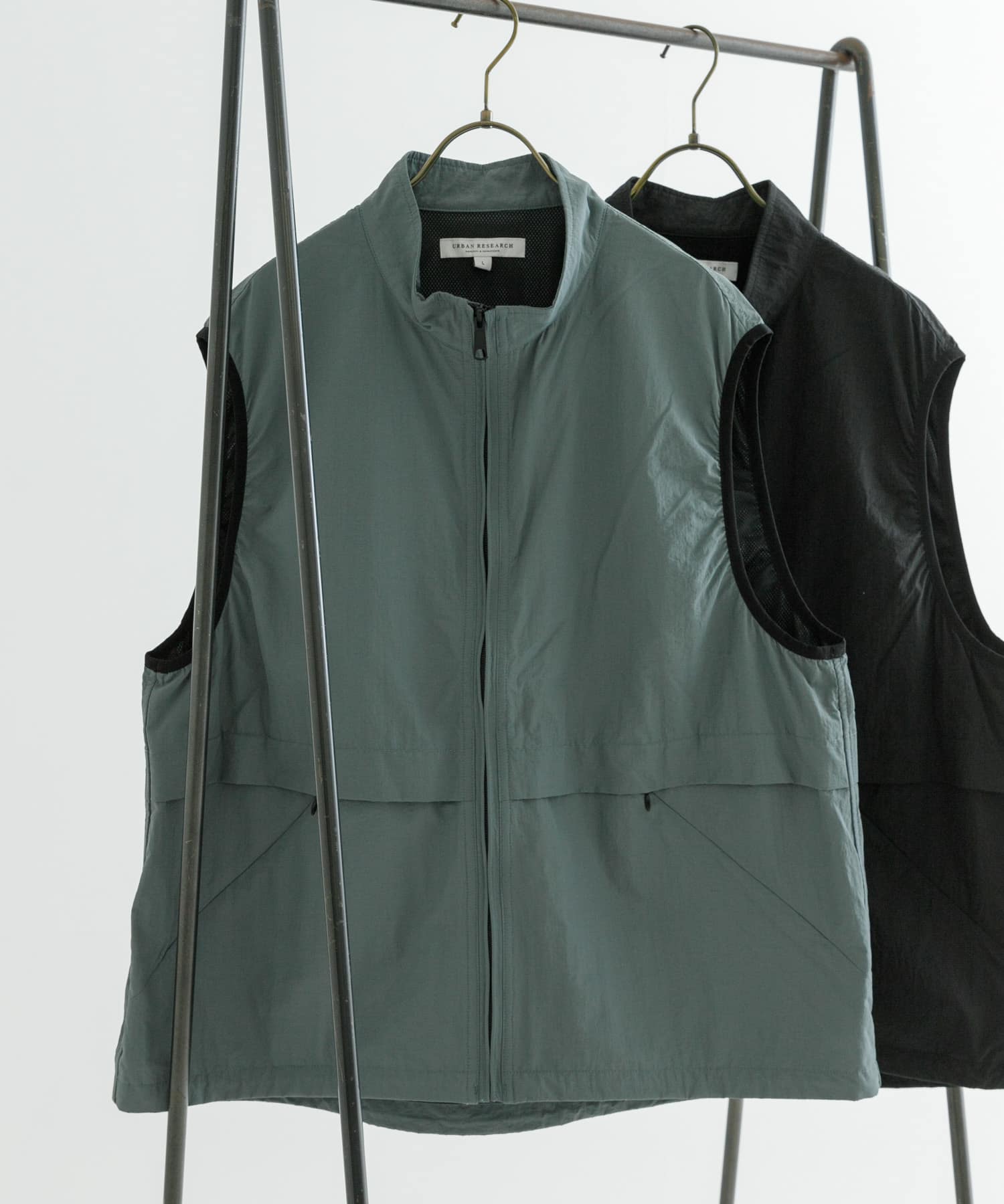 『UR TECH』ナイロンベスト BLUE/GRAY L