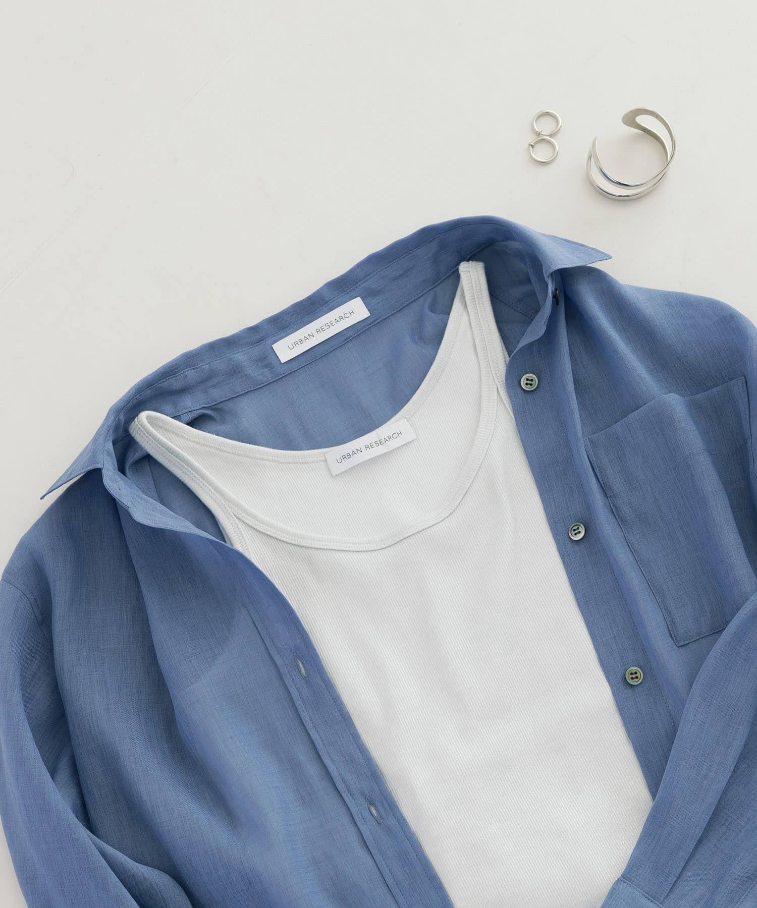 『MADE IN JAPAN』リブタンクトップ SILVER FREE