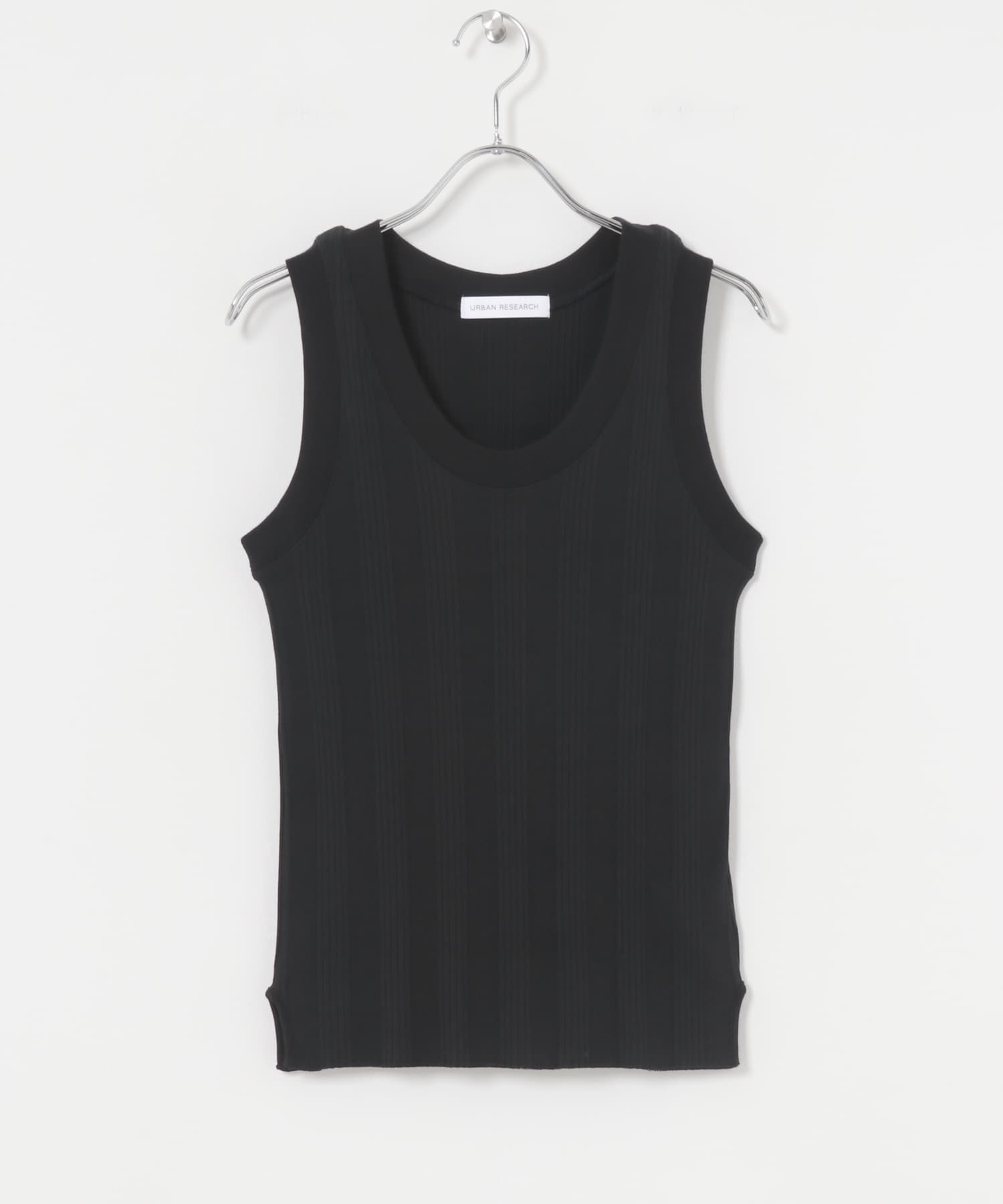 『MADE IN JAPAN』Uネックリブタンクトップ BLACK FREE