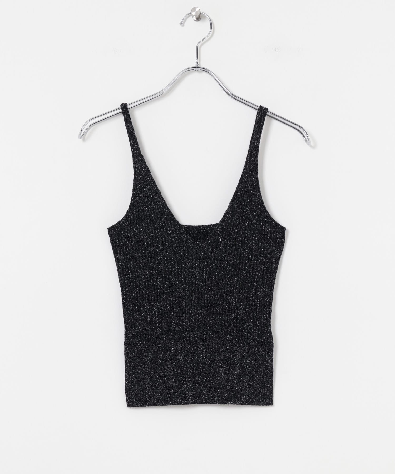 ニットキャミソール LAME BLACK FREE