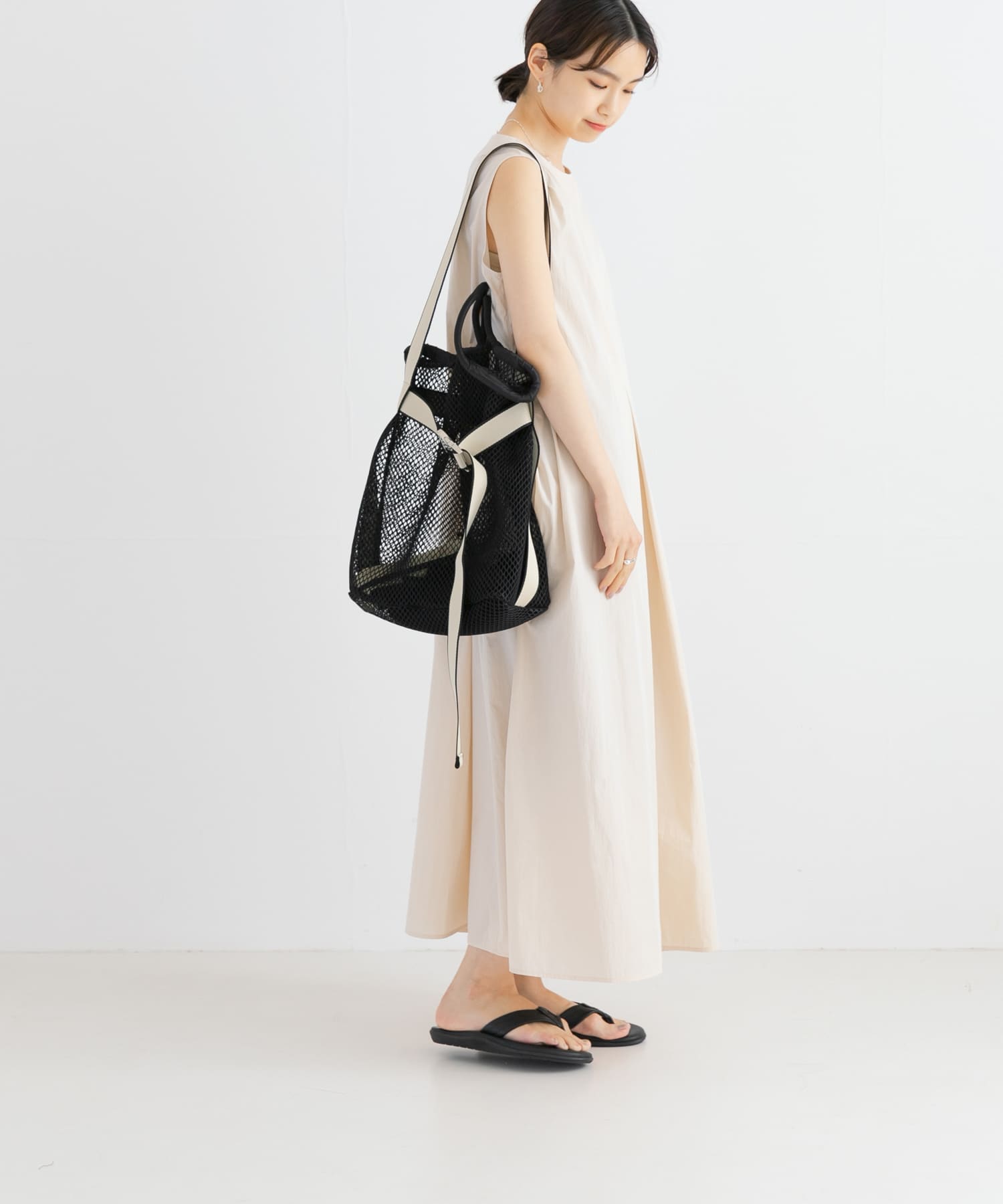 メッシュベルトトートバッグ BLACK -